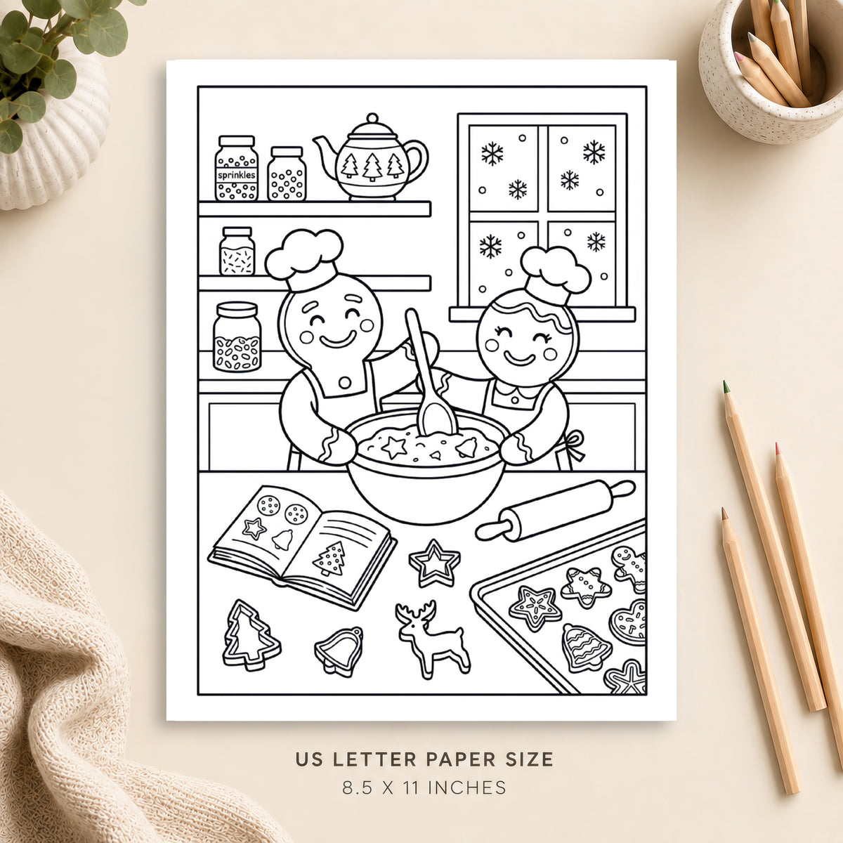 Christmas Baking Coloring Page 4