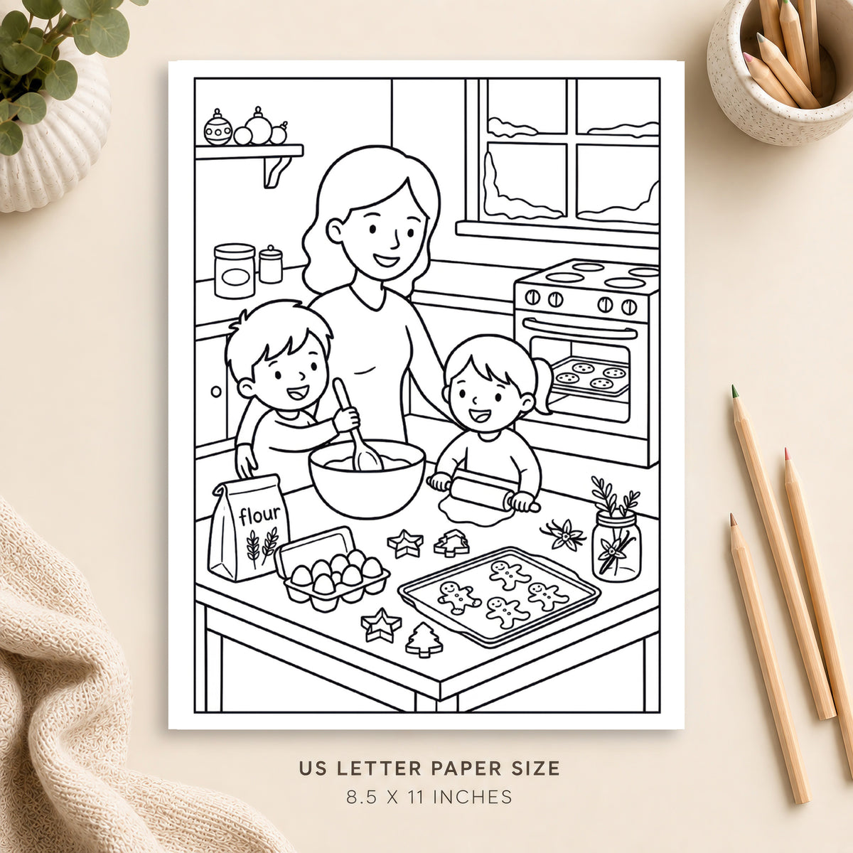 Christmas Baking Coloring Page 5
