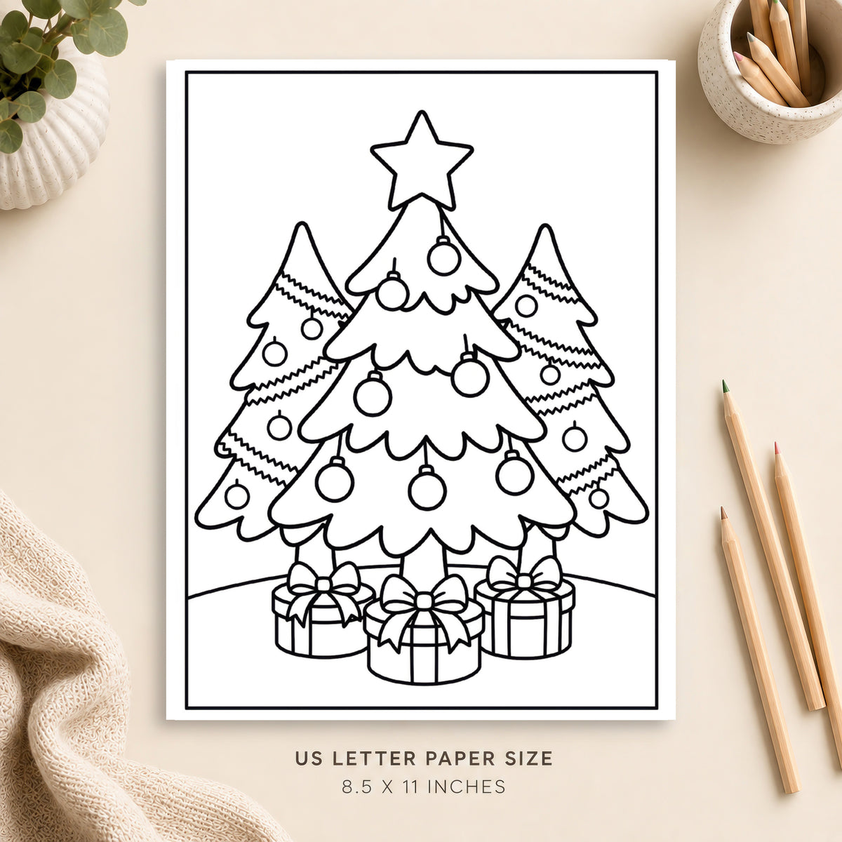 Christmas Tree Coloring Page 1