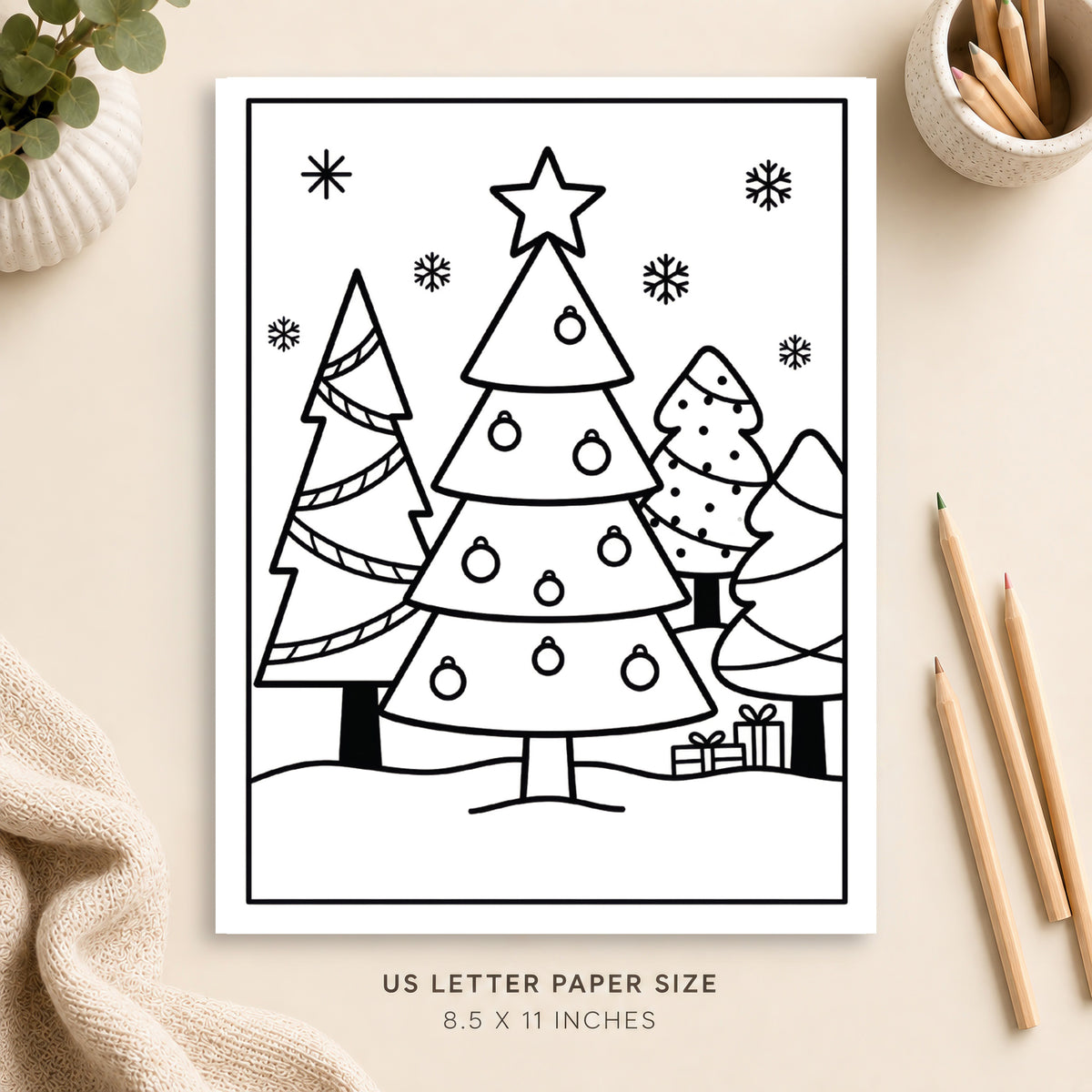 Christmas Tree Coloring Page 2
