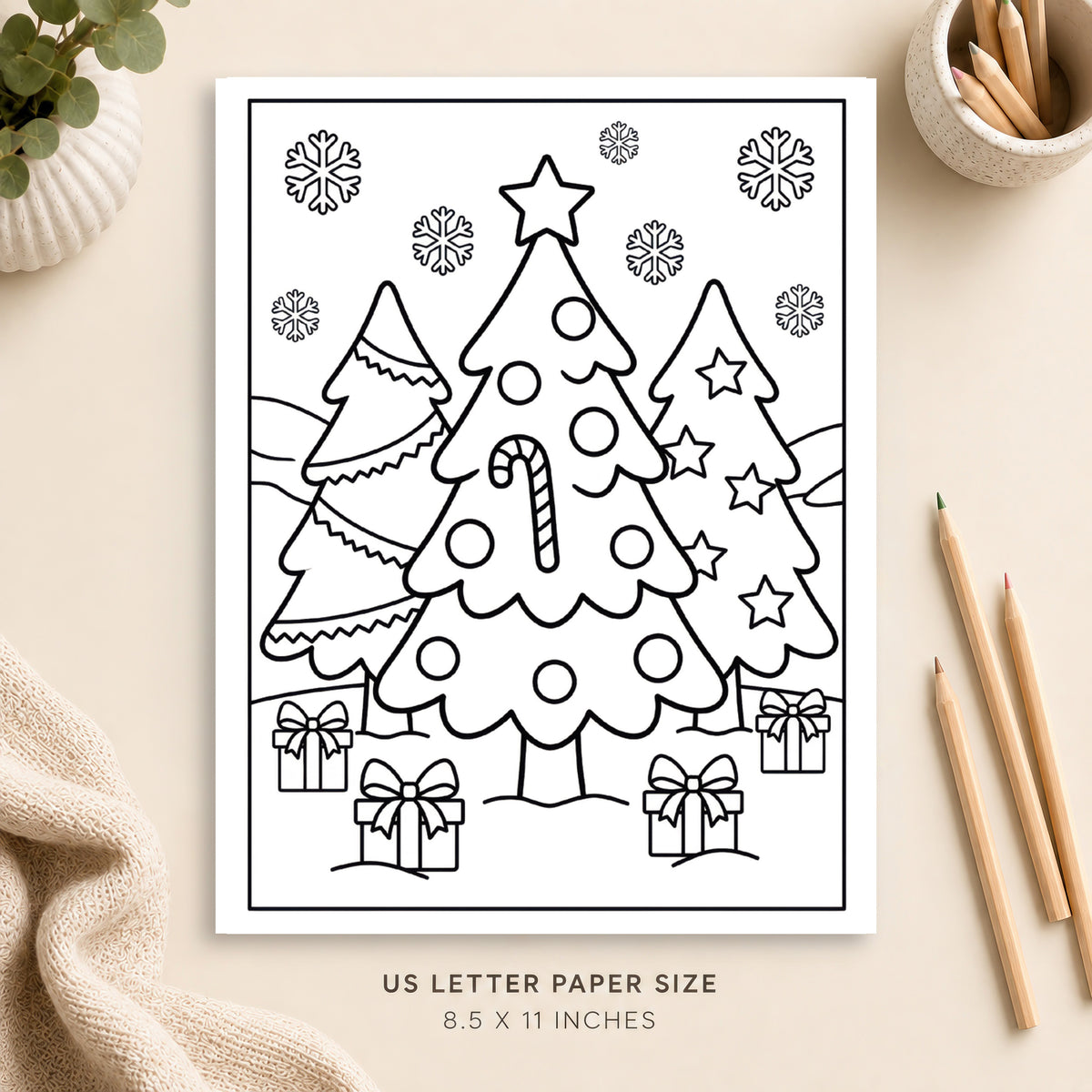 Christmas Tree Coloring Page 3
