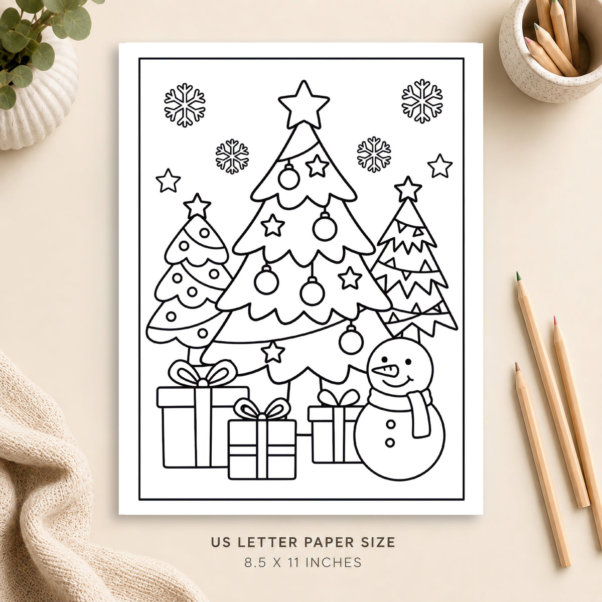Christmas Tree Coloring Page 4