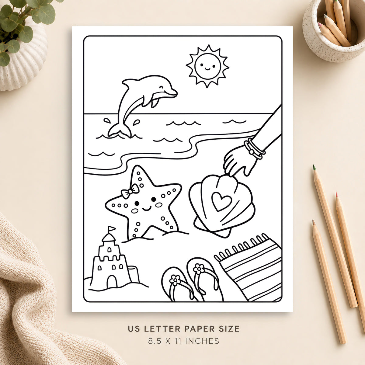 Coastal Girly Coloring Page 3