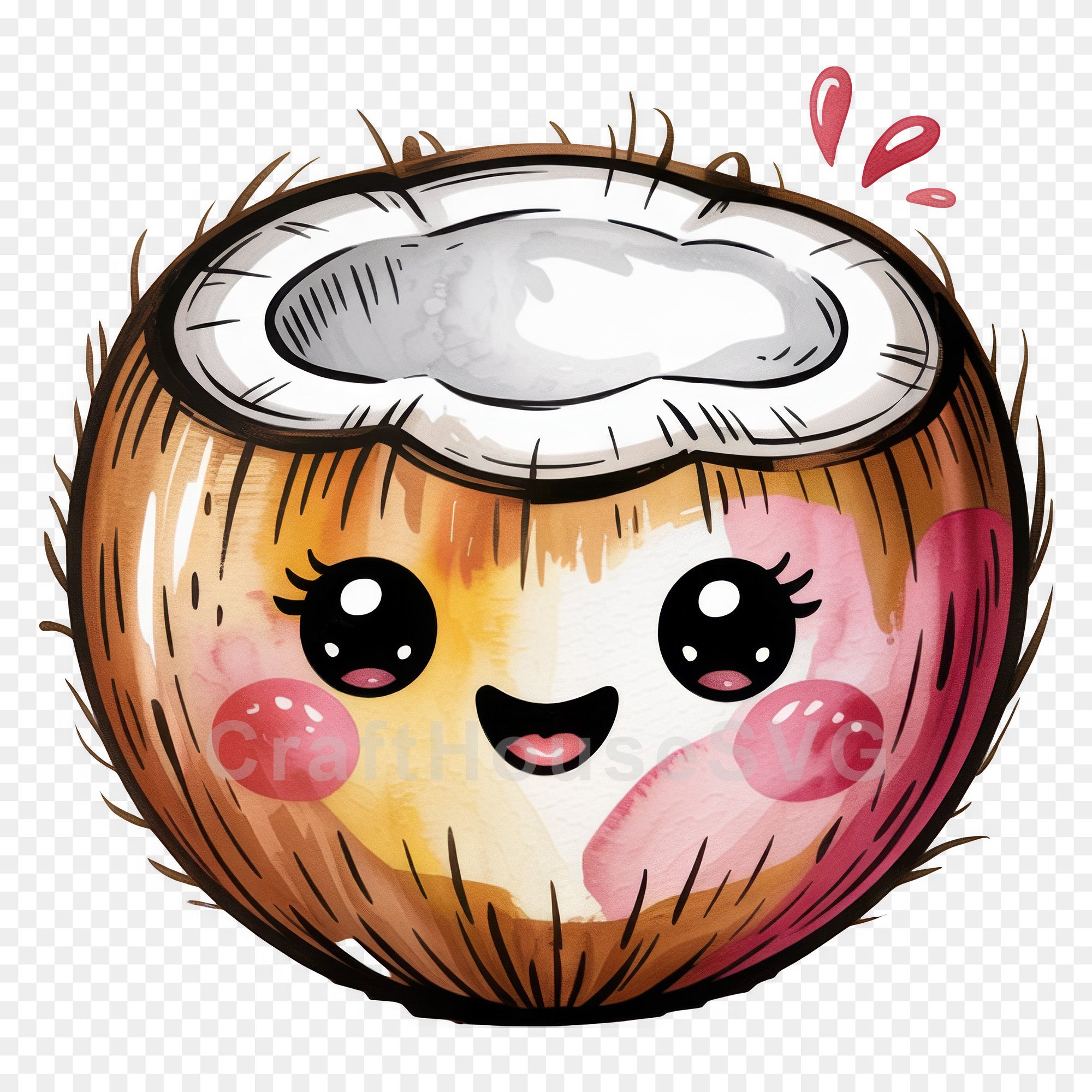 Kawaii Fruit Clipart Sublimation PNG Bundle