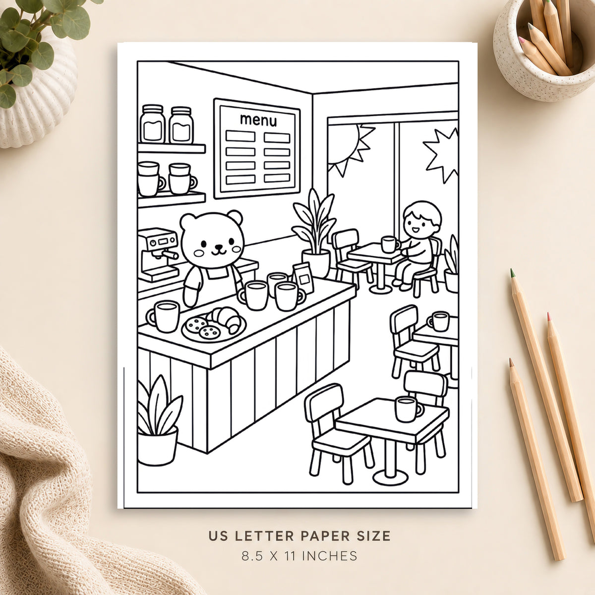 Coffee Shop Coloring Page 5