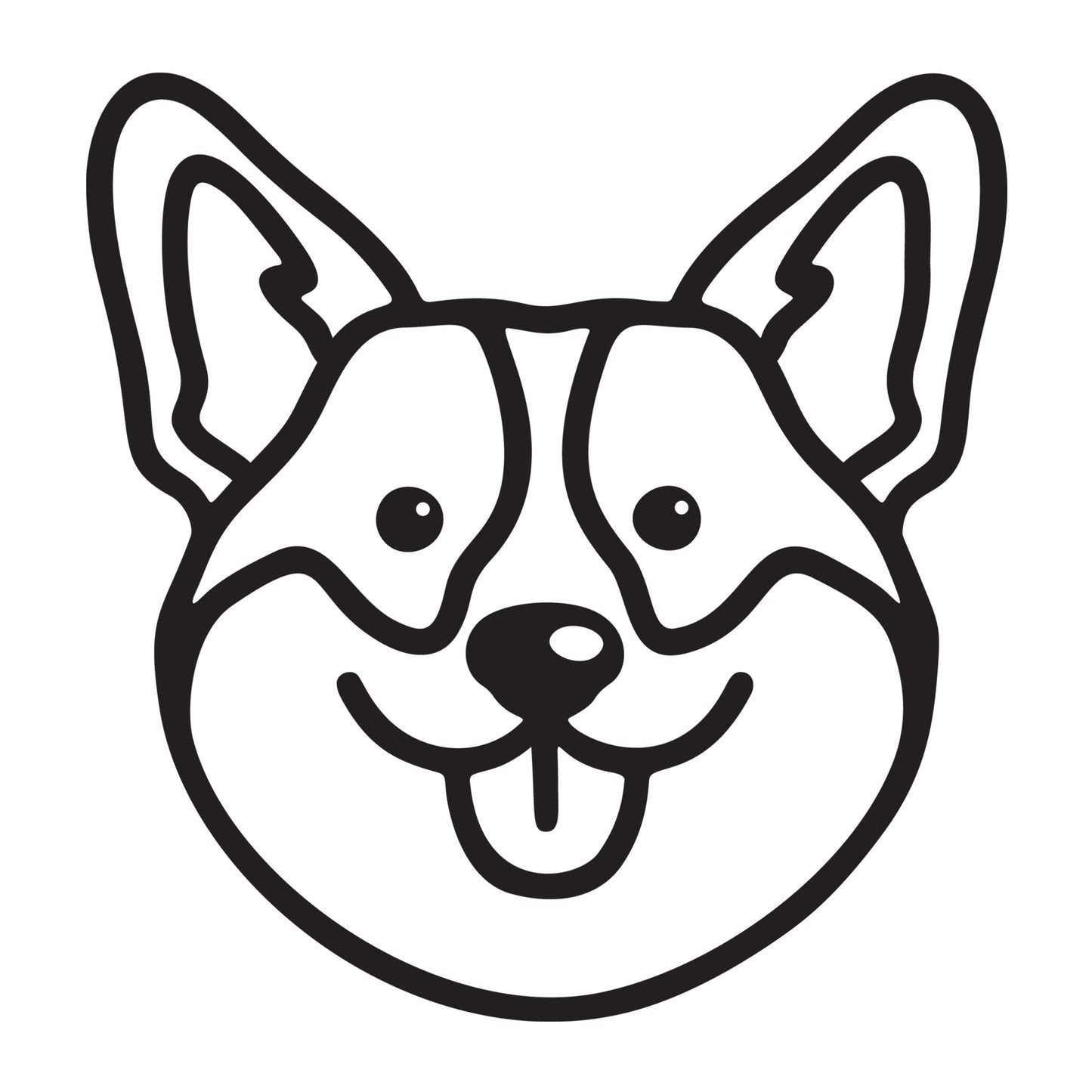 Corgi SVG dog outline design for Cricut, Silhouette, laser cutting, vinyl, sublimation, and pet craft projects.