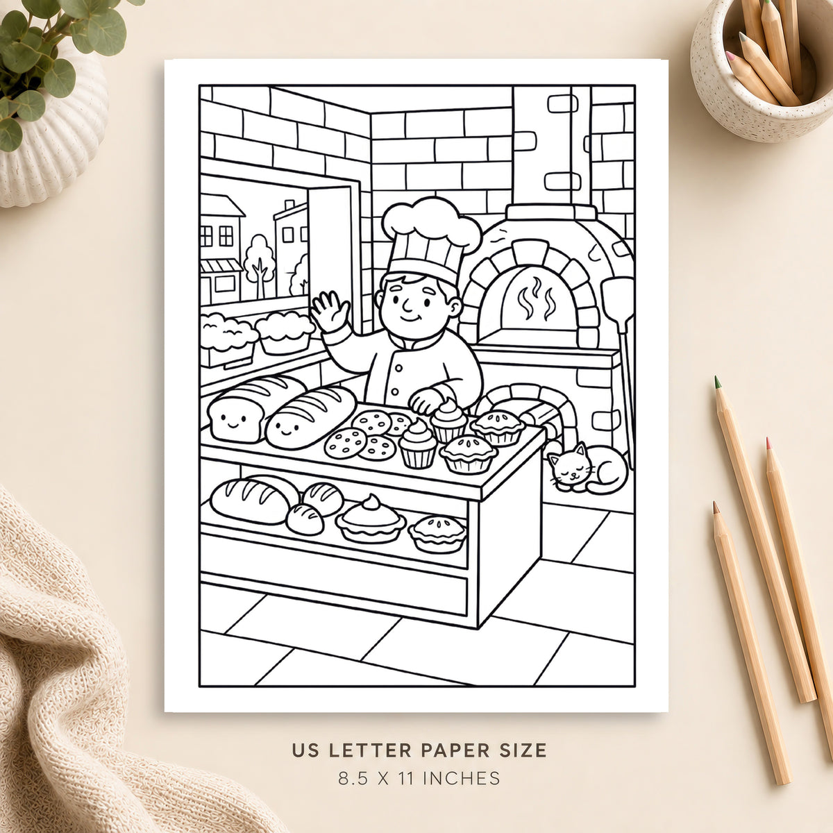 Cozy Bakery Coloring Page 3