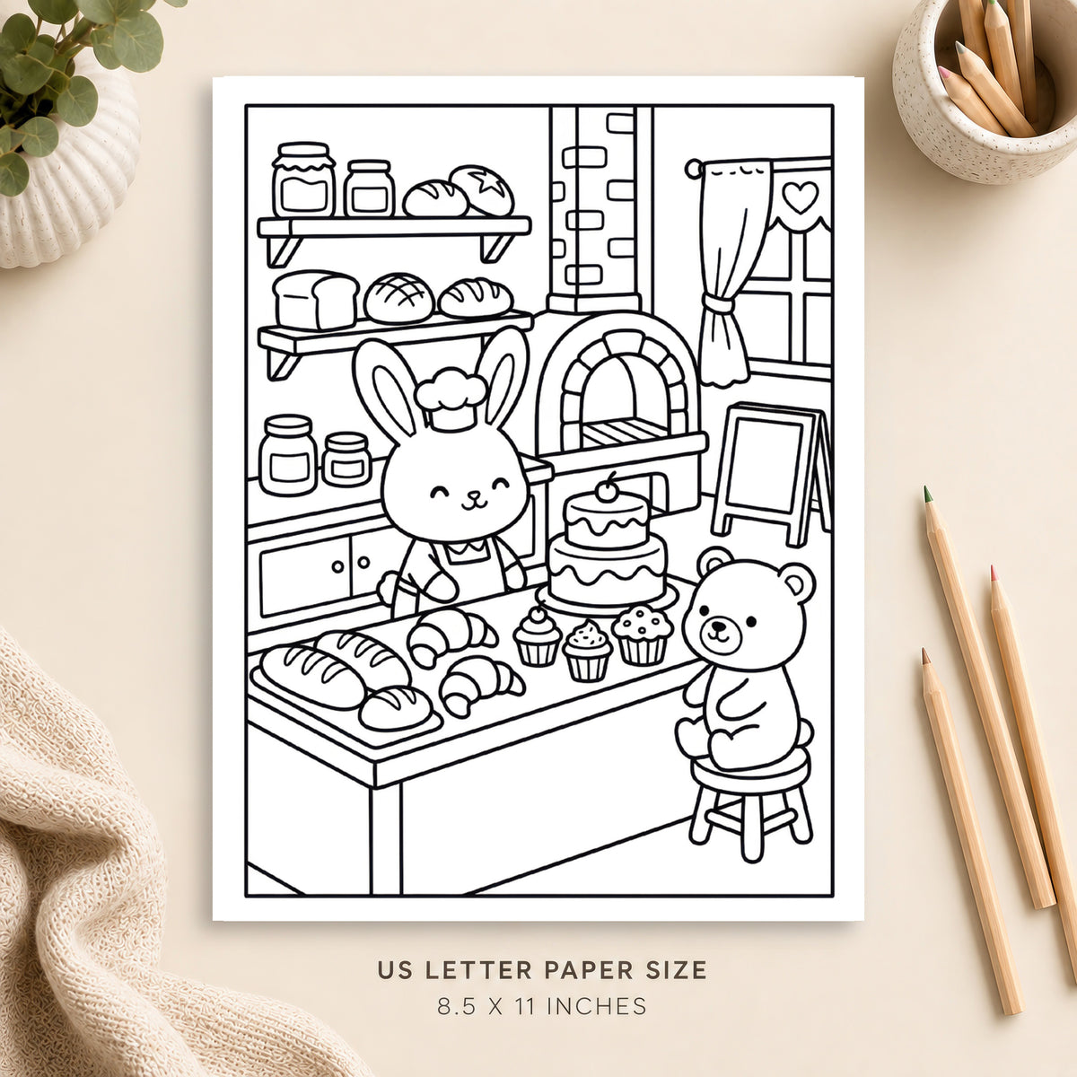 Cozy Bakery Coloring Page 4