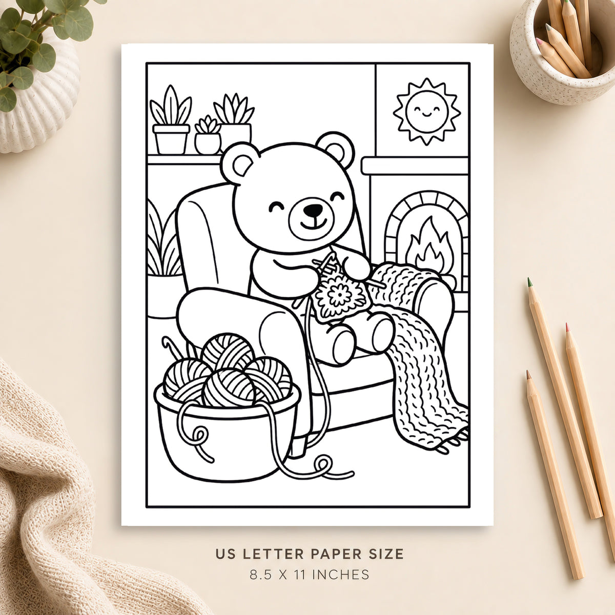 Cozy Crochet Coloring Page 4