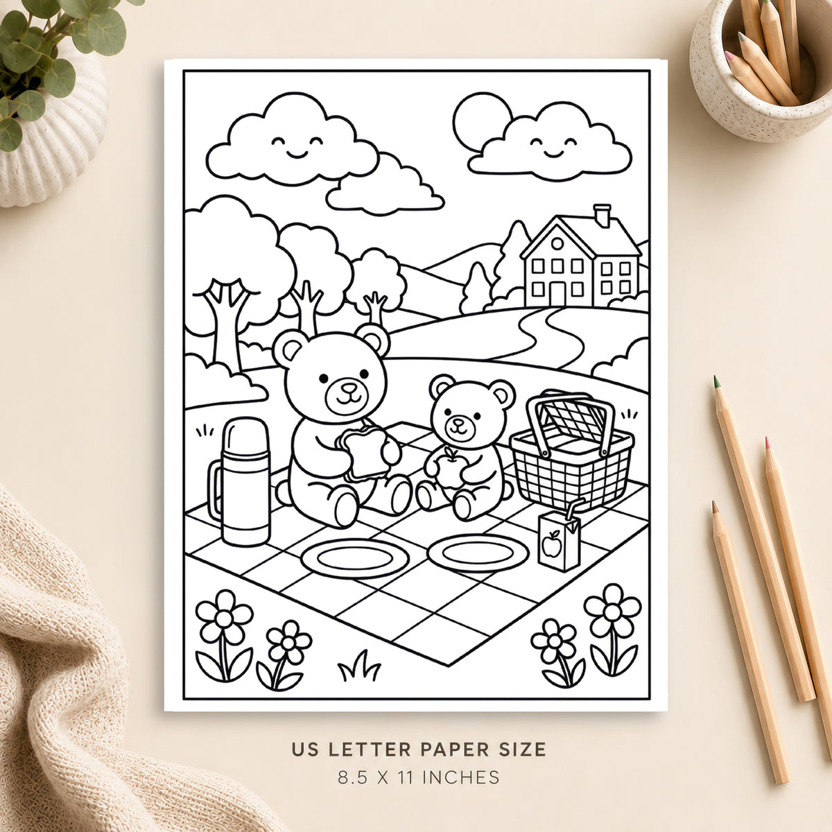 Cozy Picnic Coloring Page 6
