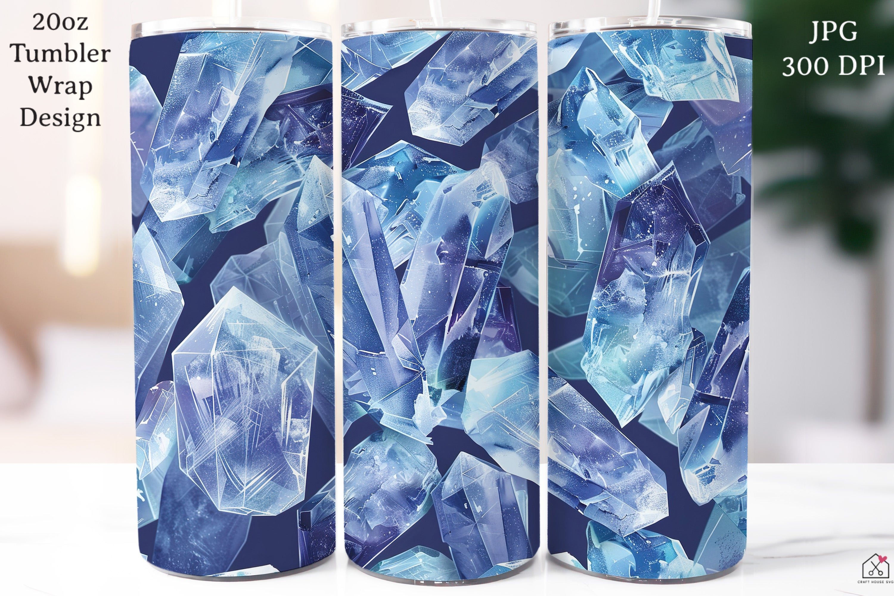Crystal 20 oz Tumbler Wrap Bundle Holographic Sublimation Designs JPG