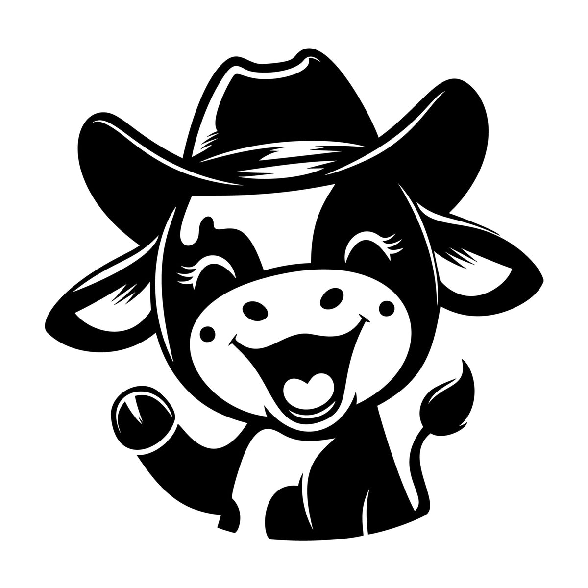 Cute Cow Silhouette SVG design for Cricut, Silhouette, laser cutting, vinyl, sublimation, and craft projects.