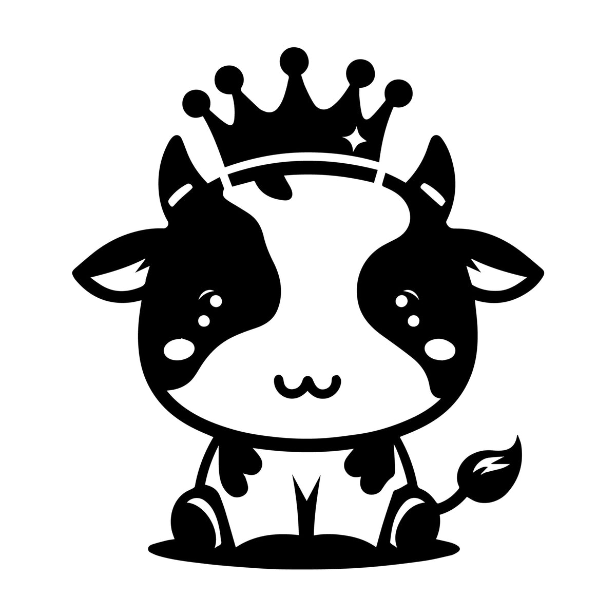 Cute Cow Silhouette SVG design for Cricut, Silhouette, laser cutting, vinyl, sublimation, and craft projects.