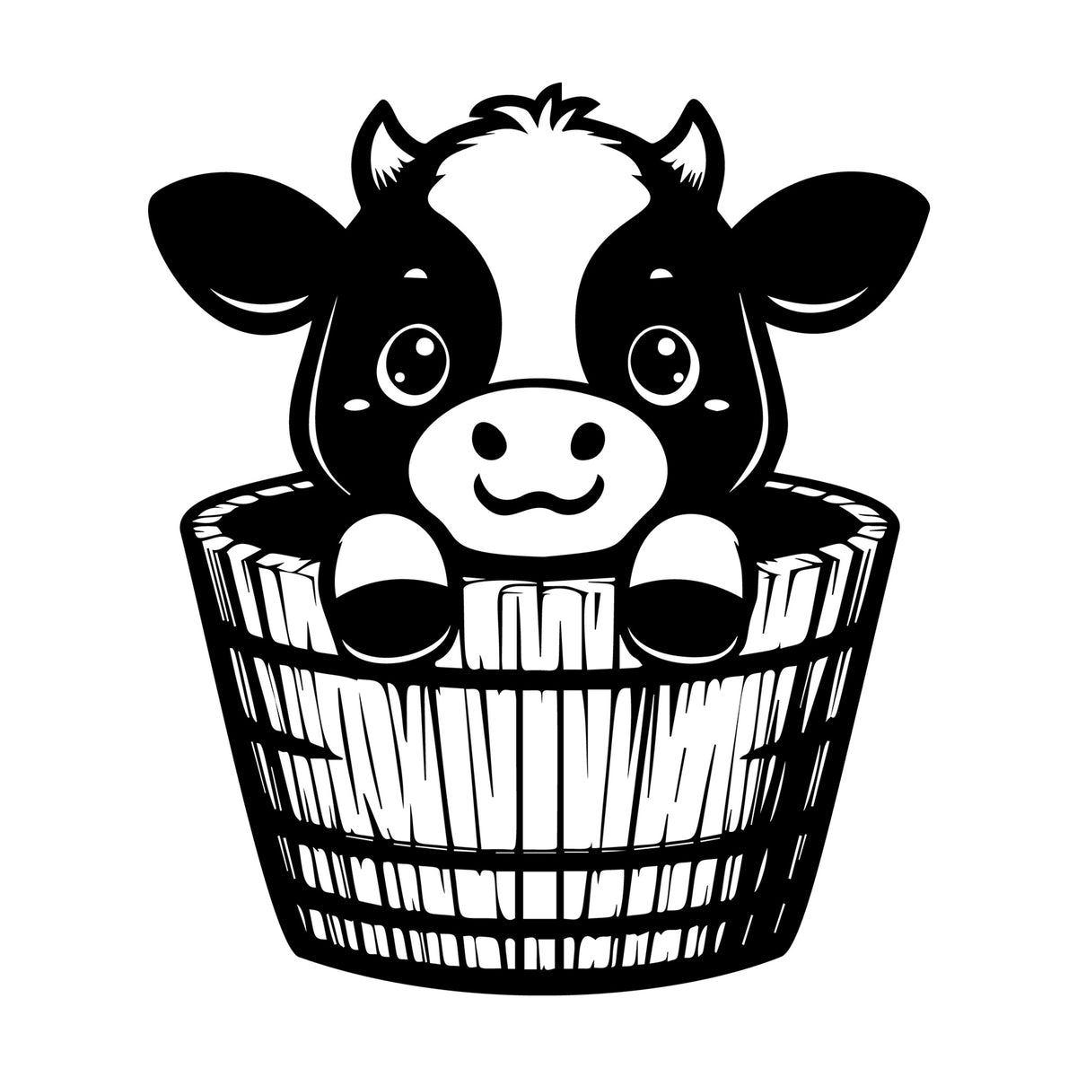 Cute Cow Silhouette SVG design for Cricut, Silhouette, laser cutting, vinyl, sublimation, and craft projects.