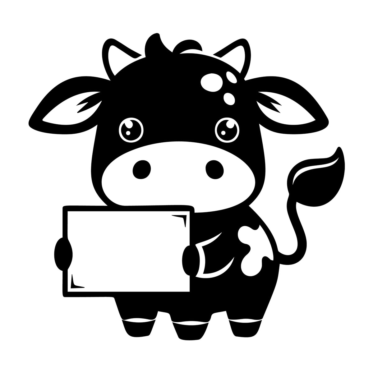 Cute Cow Silhouette SVG design for Cricut, Silhouette, laser cutting, vinyl, sublimation, and craft projects.