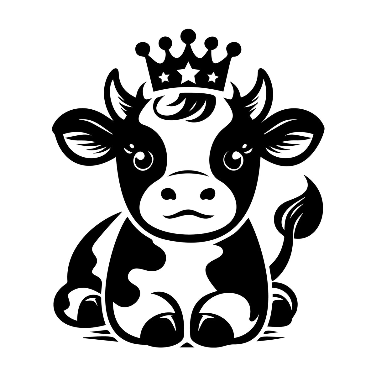 Cute Cow Silhouette SVG design for Cricut, Silhouette, laser cutting, vinyl, sublimation, and craft projects.