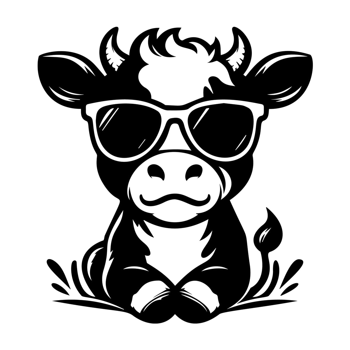 Cute Cow Silhouette SVG design for Cricut, Silhouette, laser cutting, vinyl, sublimation, and craft projects.
