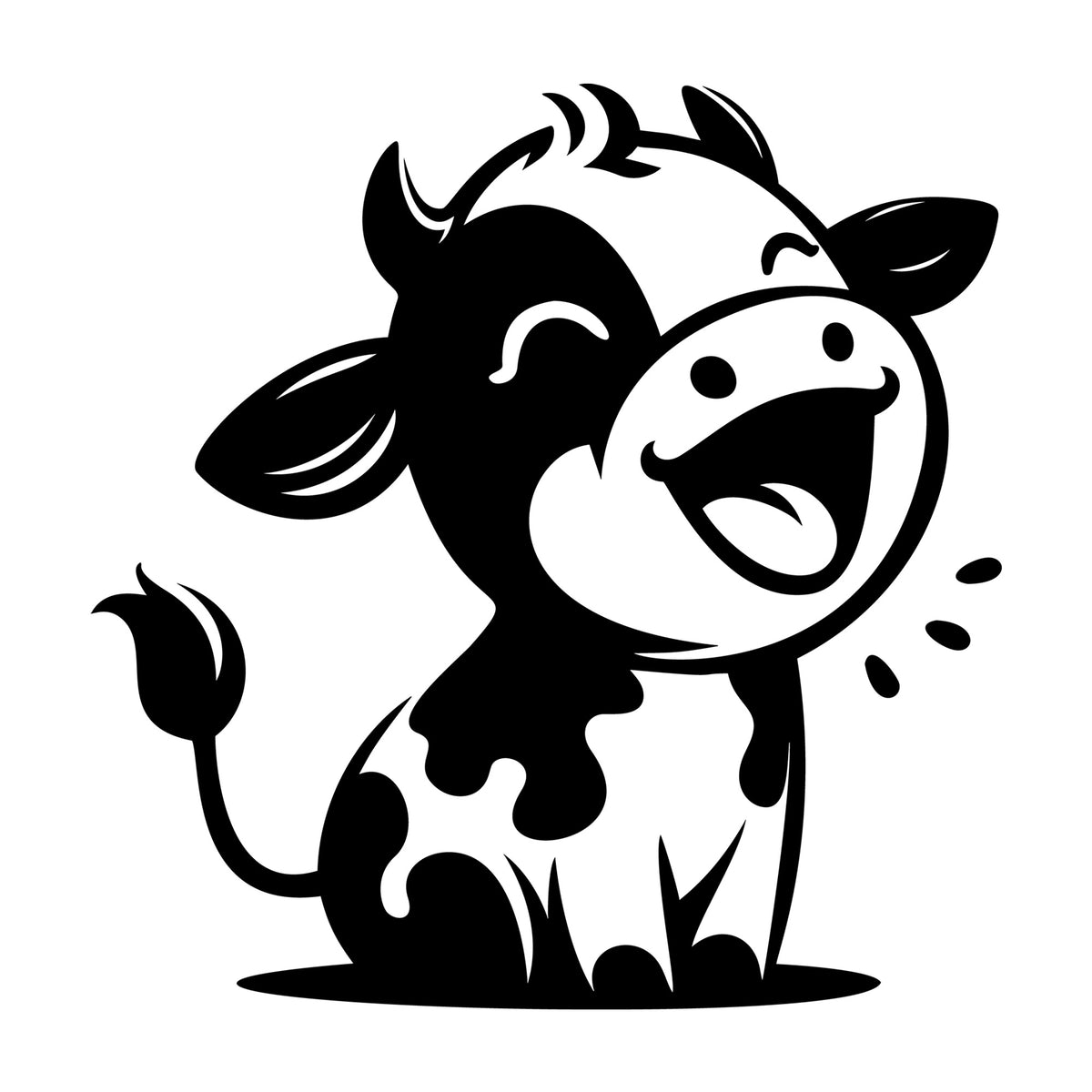 Cute Cow Silhouette SVG design for Cricut, Silhouette, laser cutting, vinyl, sublimation, and craft projects.