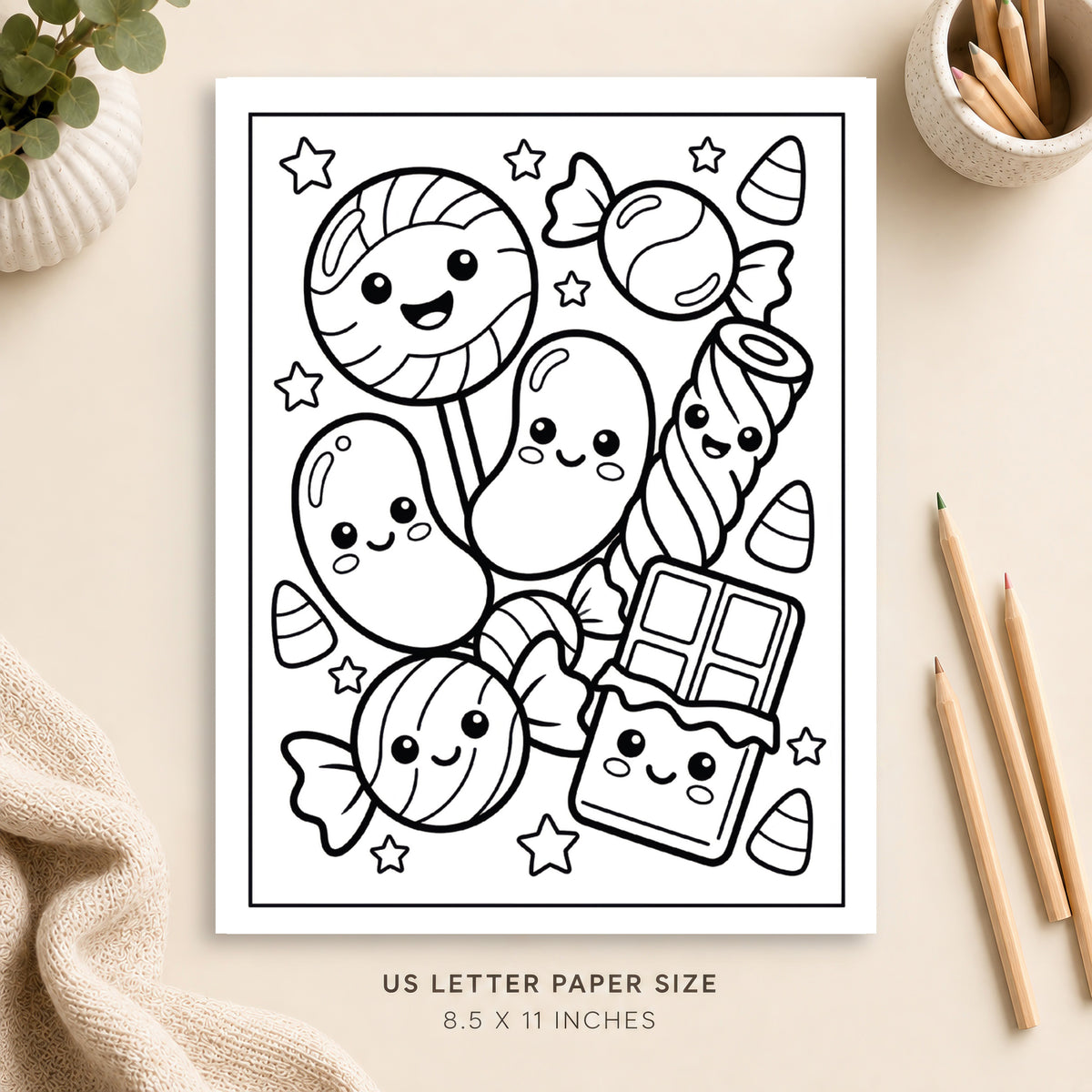 Cute Candy Coloring Page 5
