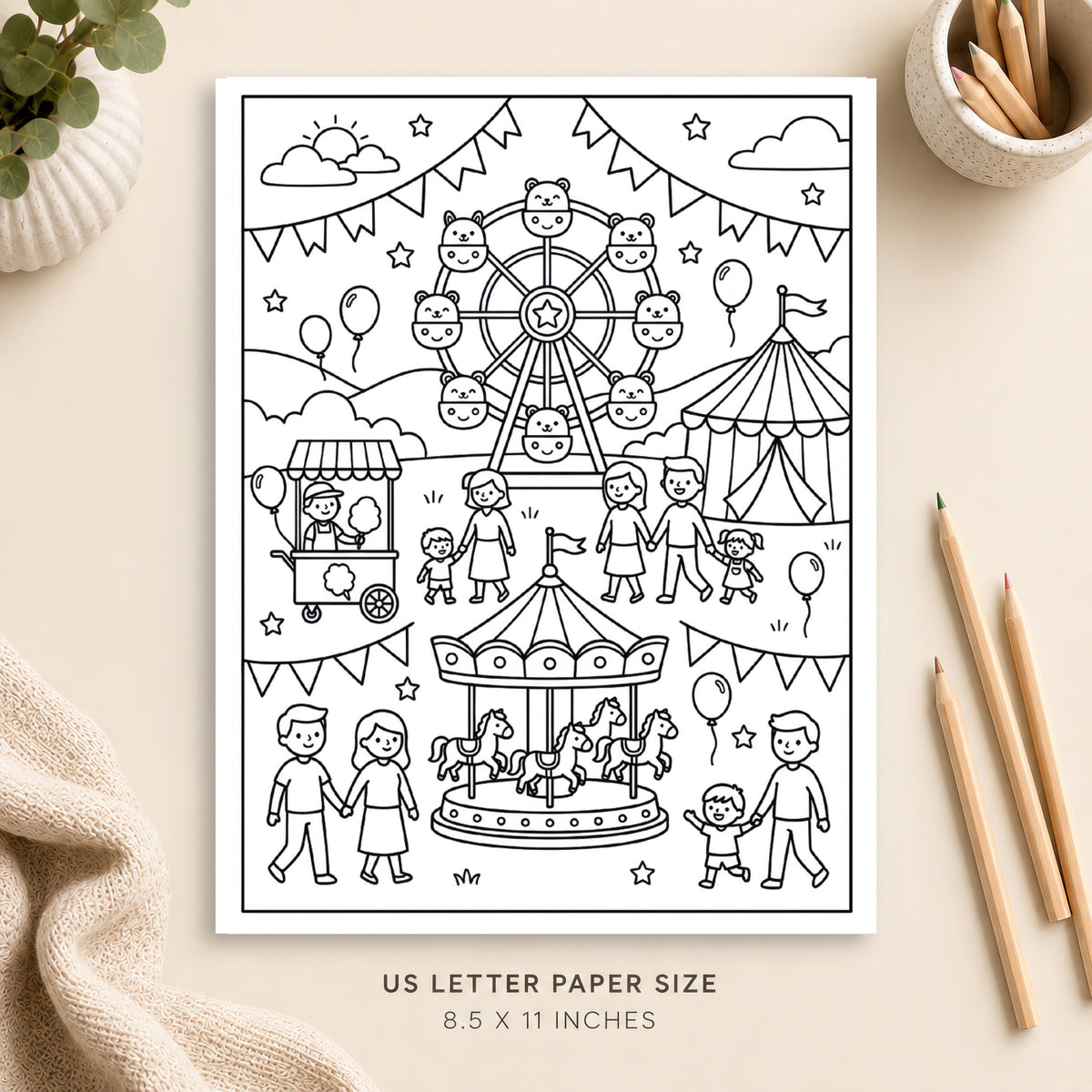 Cute Carnival Coloring Page 5