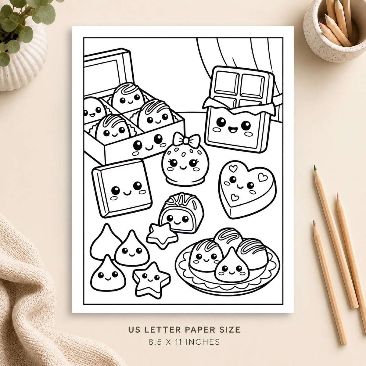 Cute Chocolate Coloring Page 3