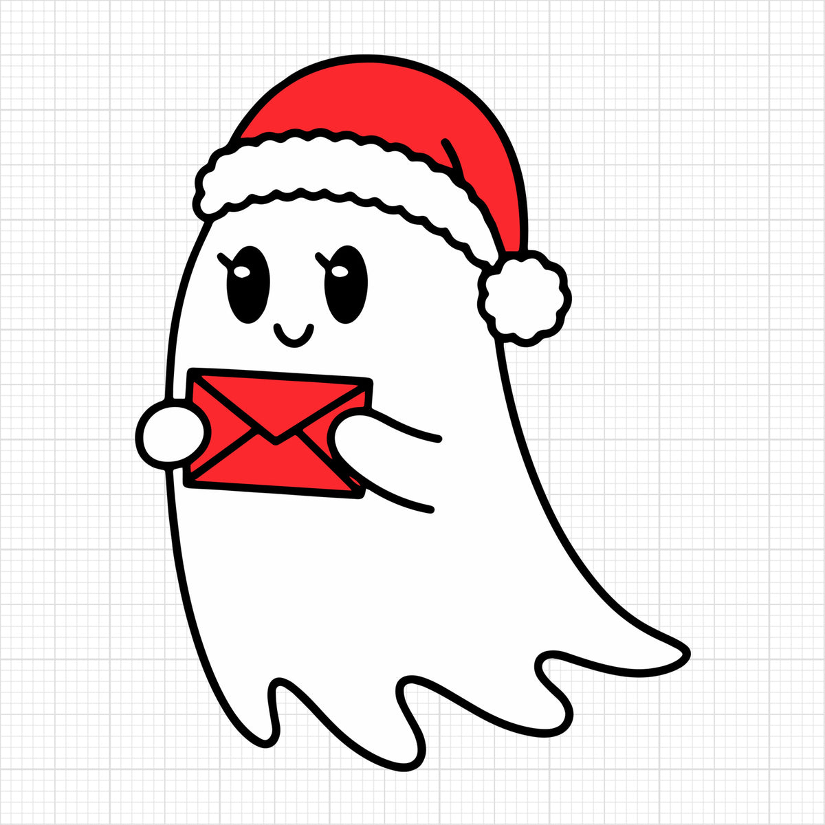 Cute Christmas Ghost Letter