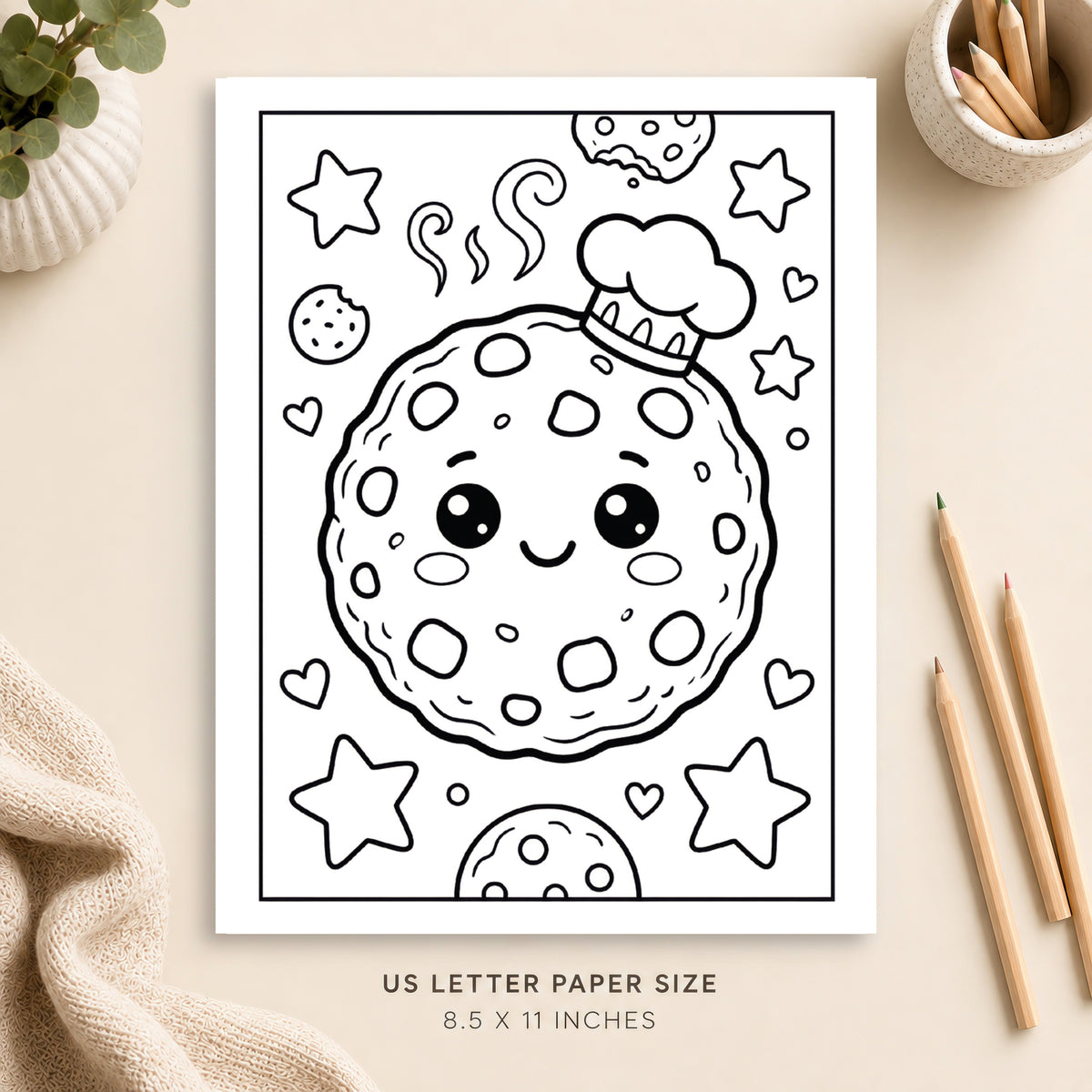 Cute Cookie Coloring Page 1