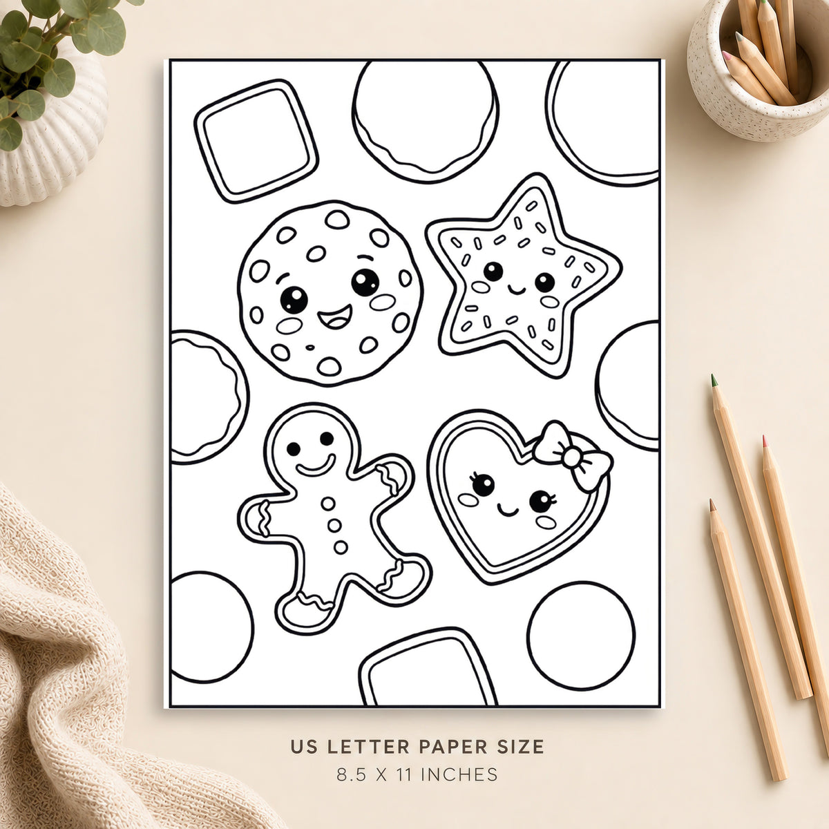 Cute Cookie Coloring Page 2