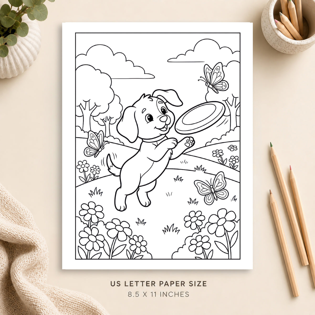 Cute Dog Coloring Page 4
