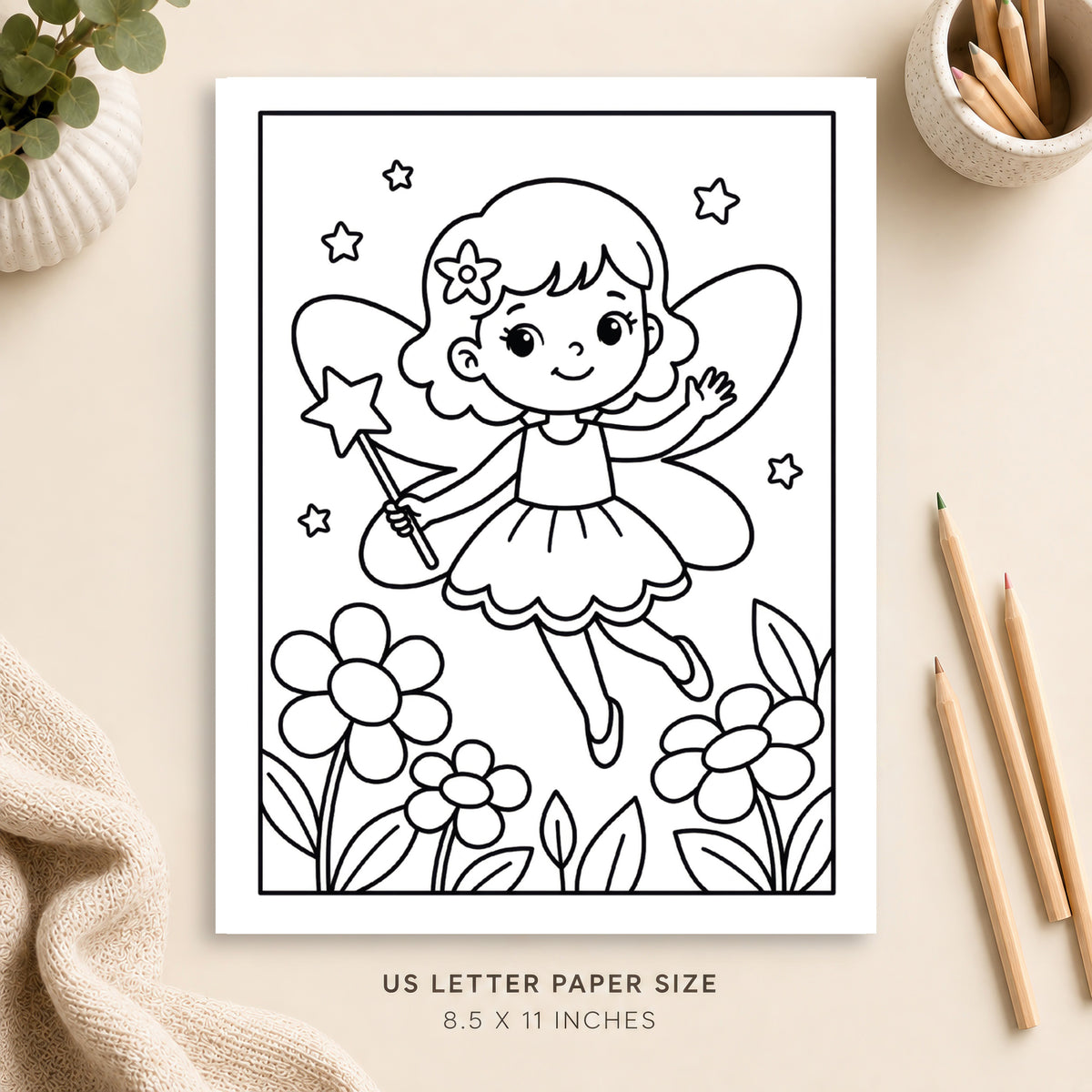Cute Fairy Coloring Page 13