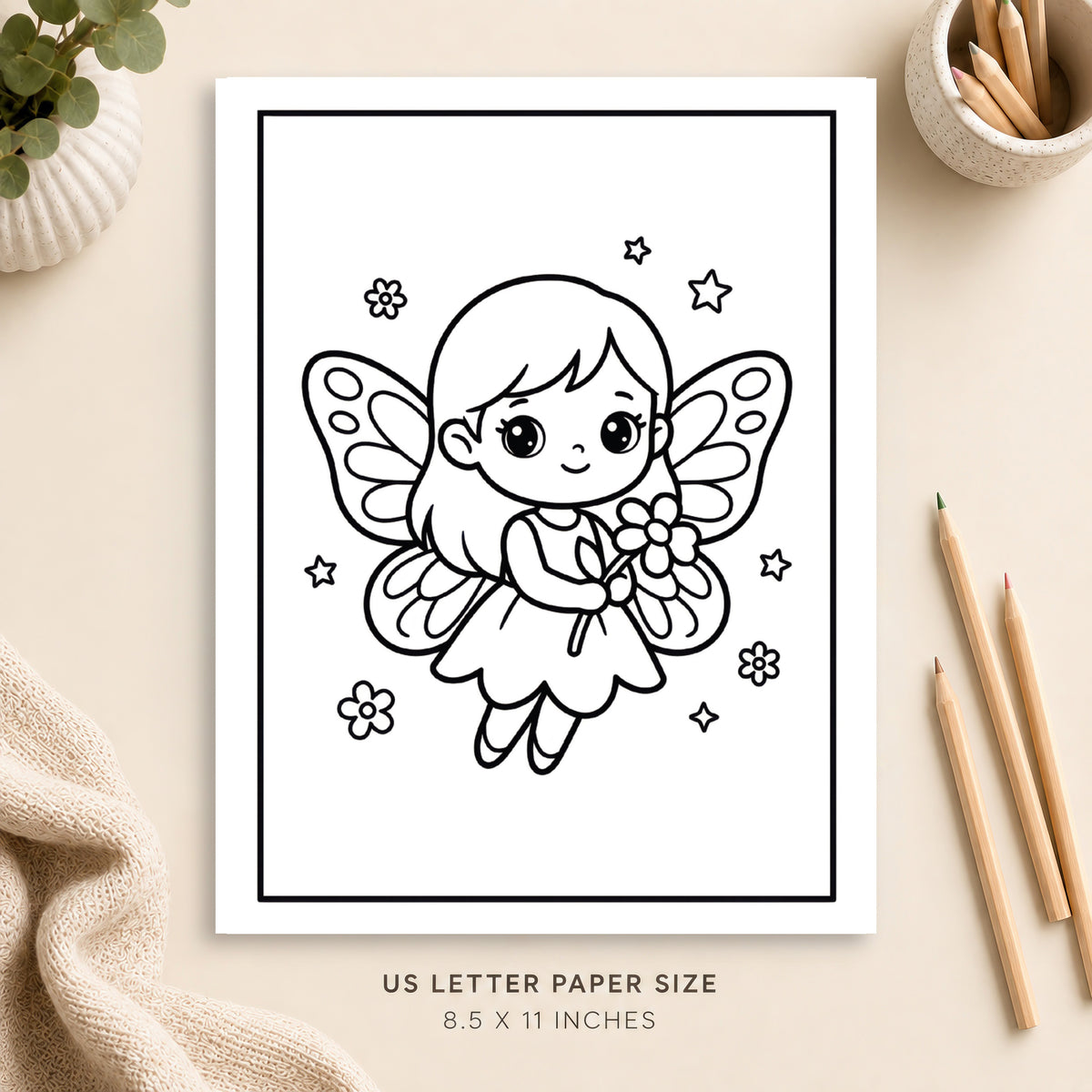 Cute Fairy Coloring Page 14