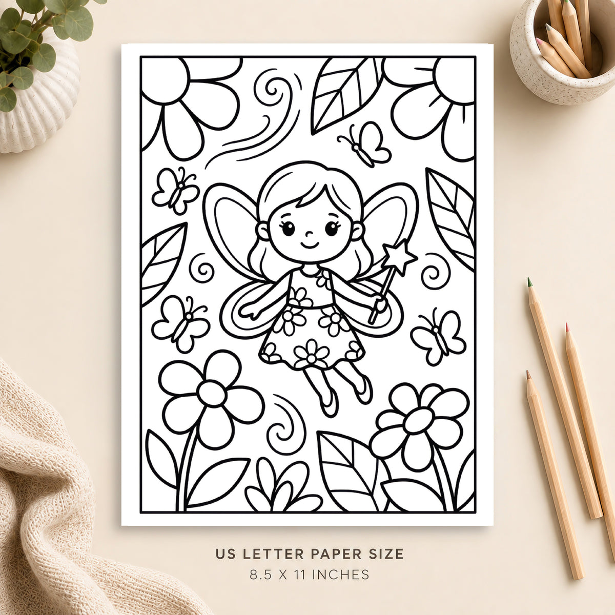Cute Fairy Coloring Page 16