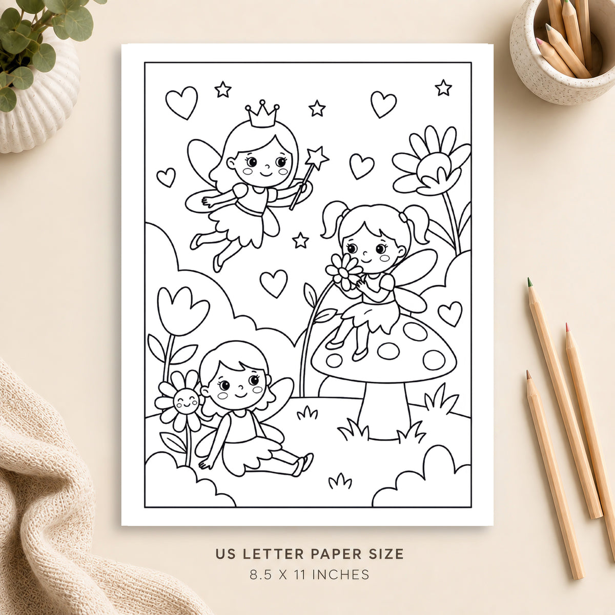 Cute Fairy Coloring Page 5