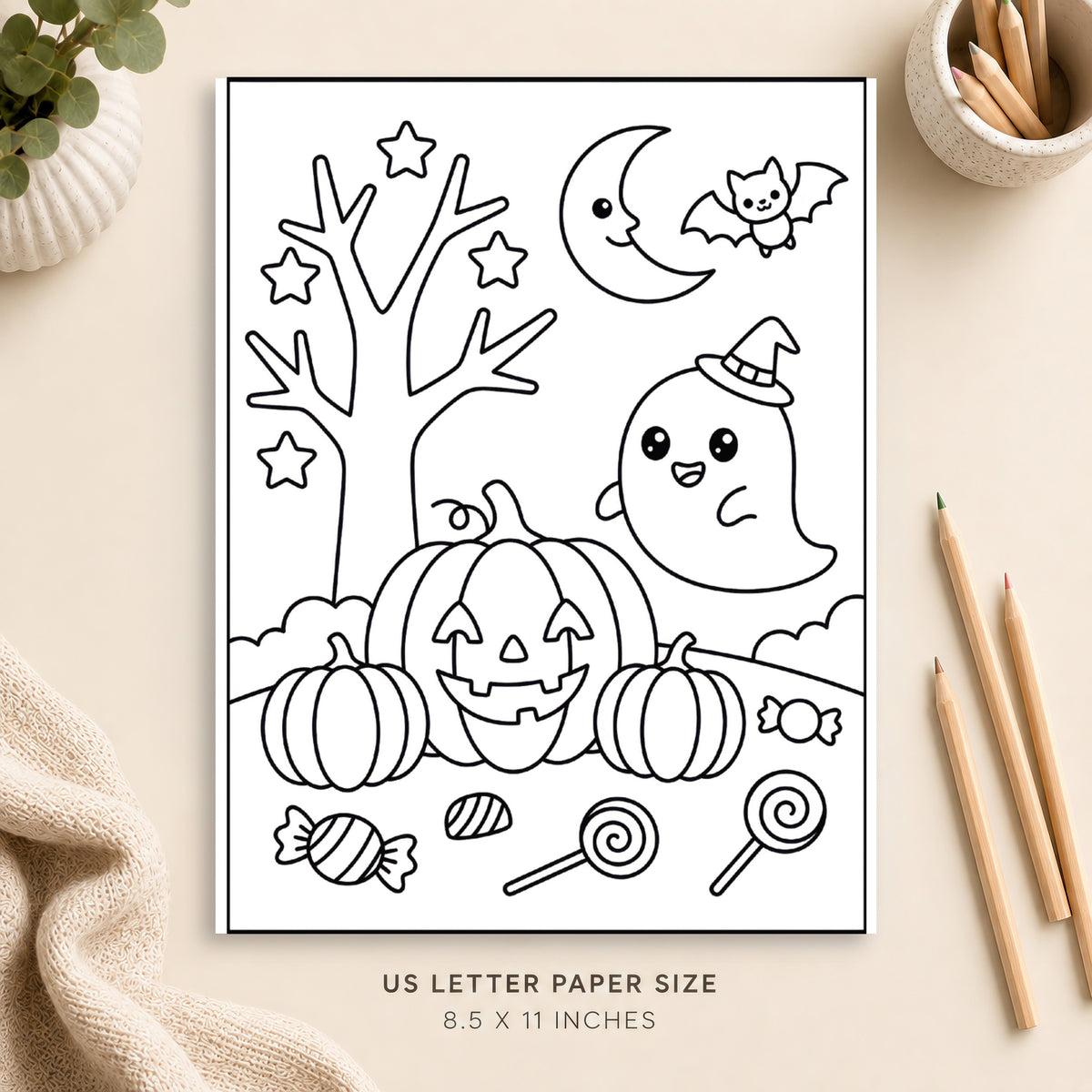 Cute Halloween Coloring Page 3