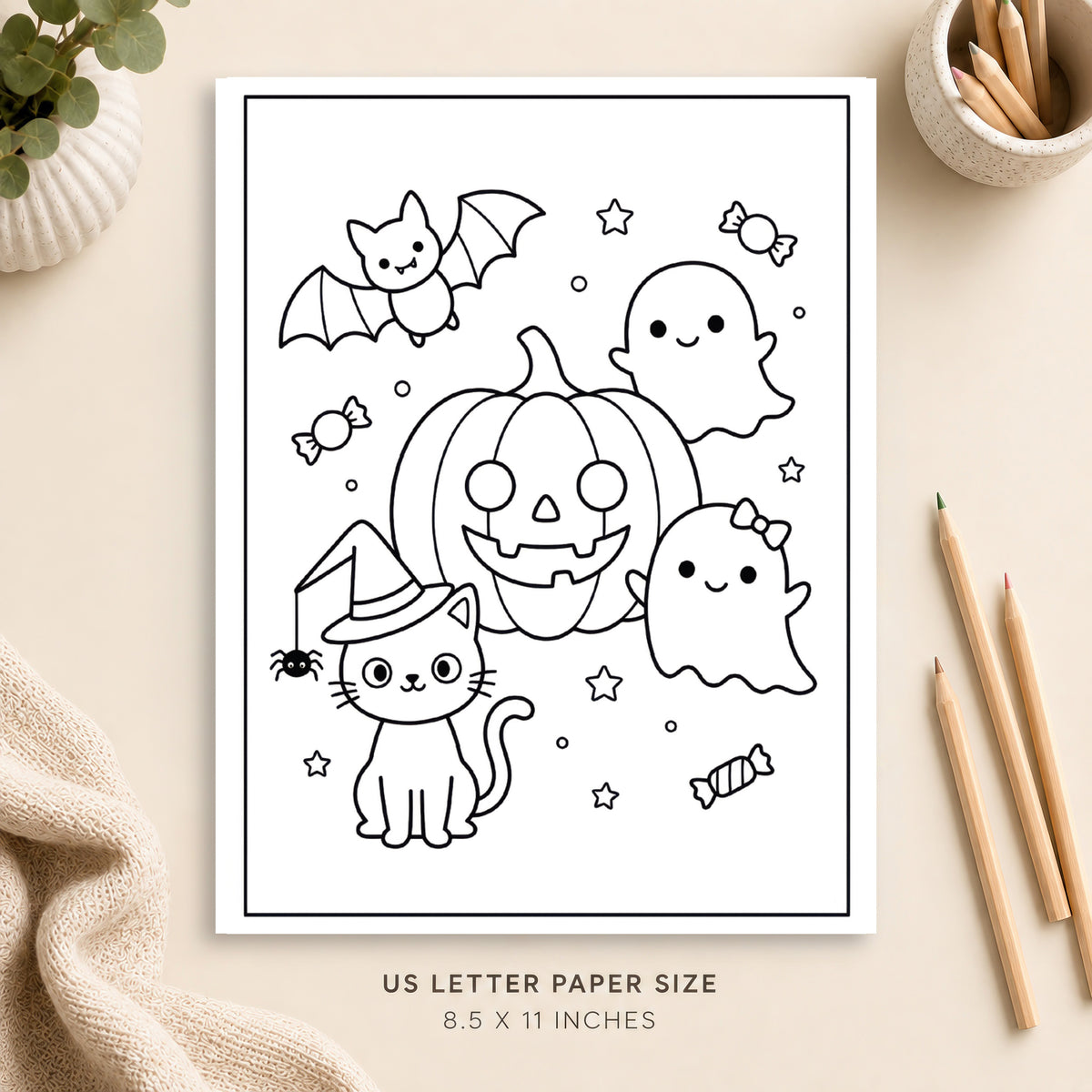 Cute Halloween Coloring Page 4