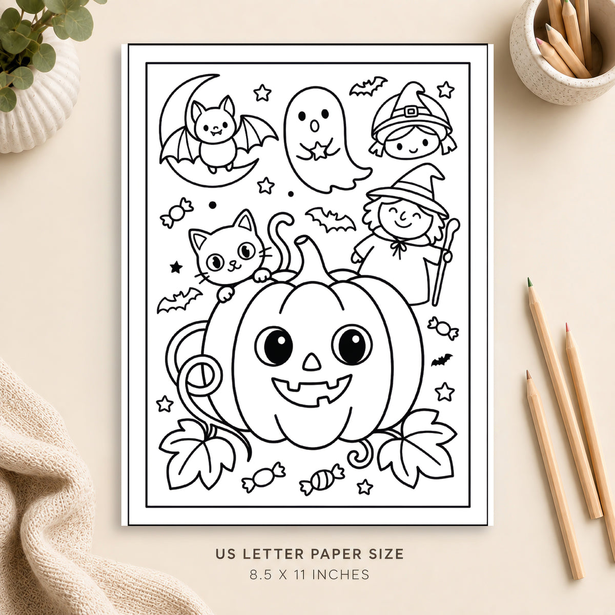 Cute Halloween Coloring Page 5