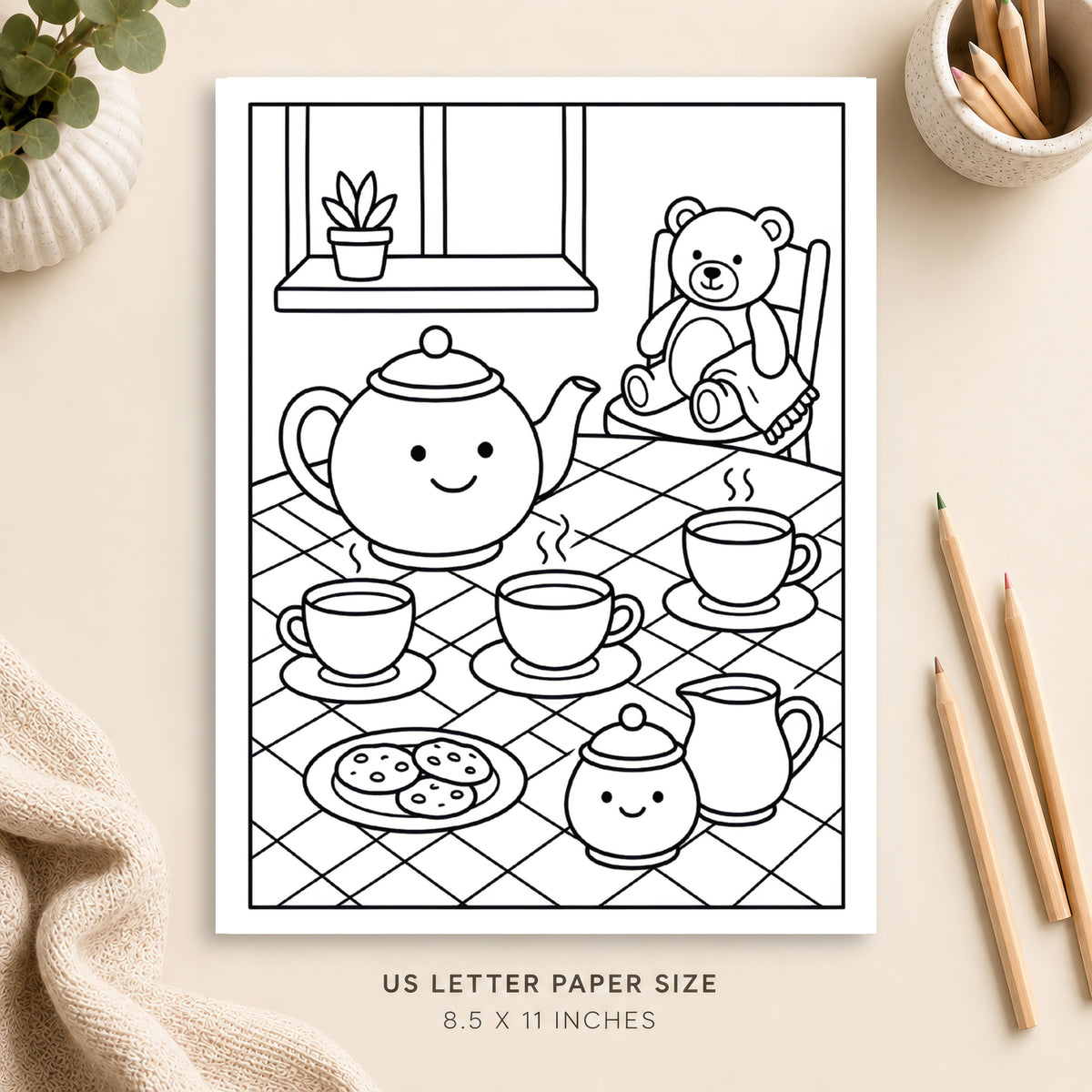 Cute Tea Coloring Page 7