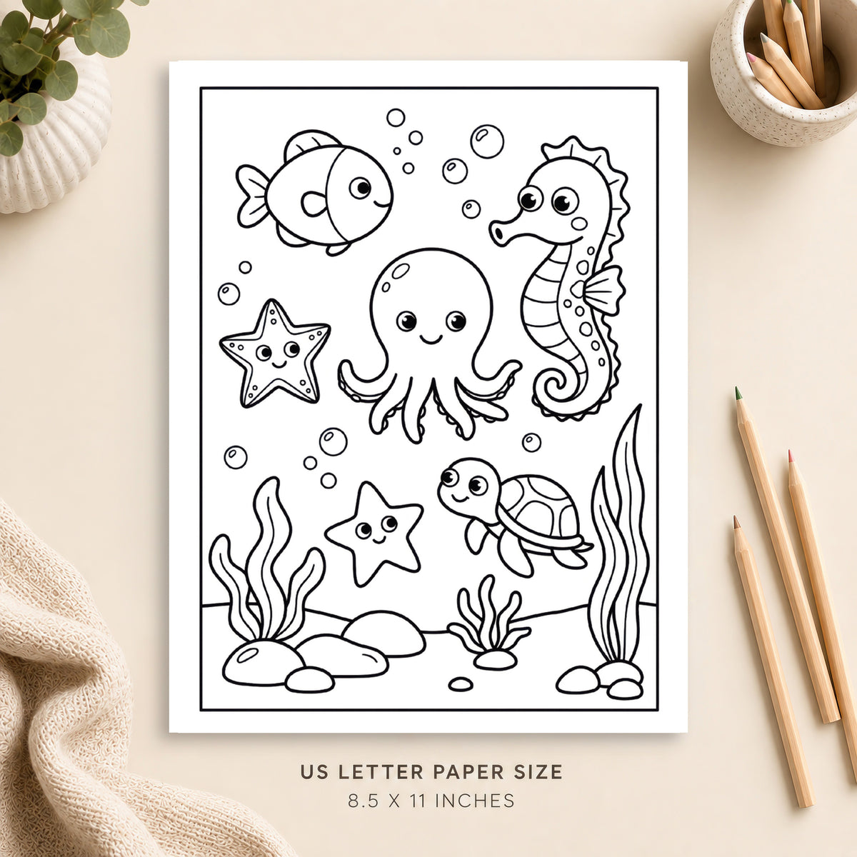 Cute Under the Sea Coloring Page 8