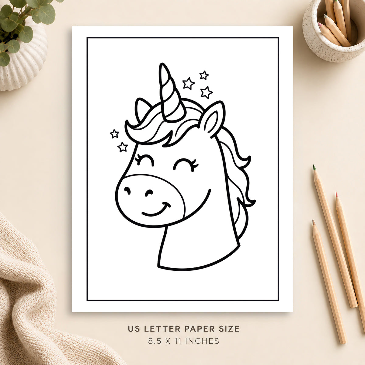 Cute Unicorn Coloring Page 9