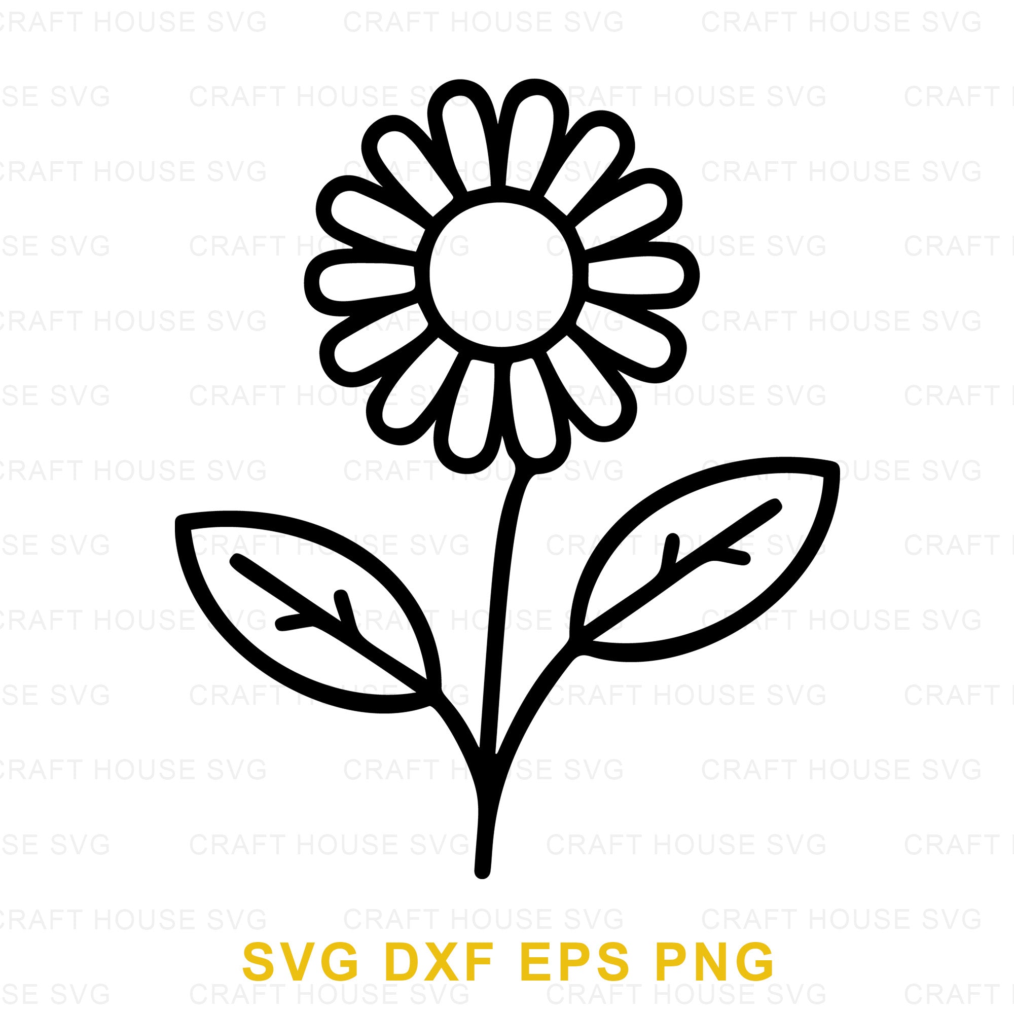 Daisy Flower Outline SVG