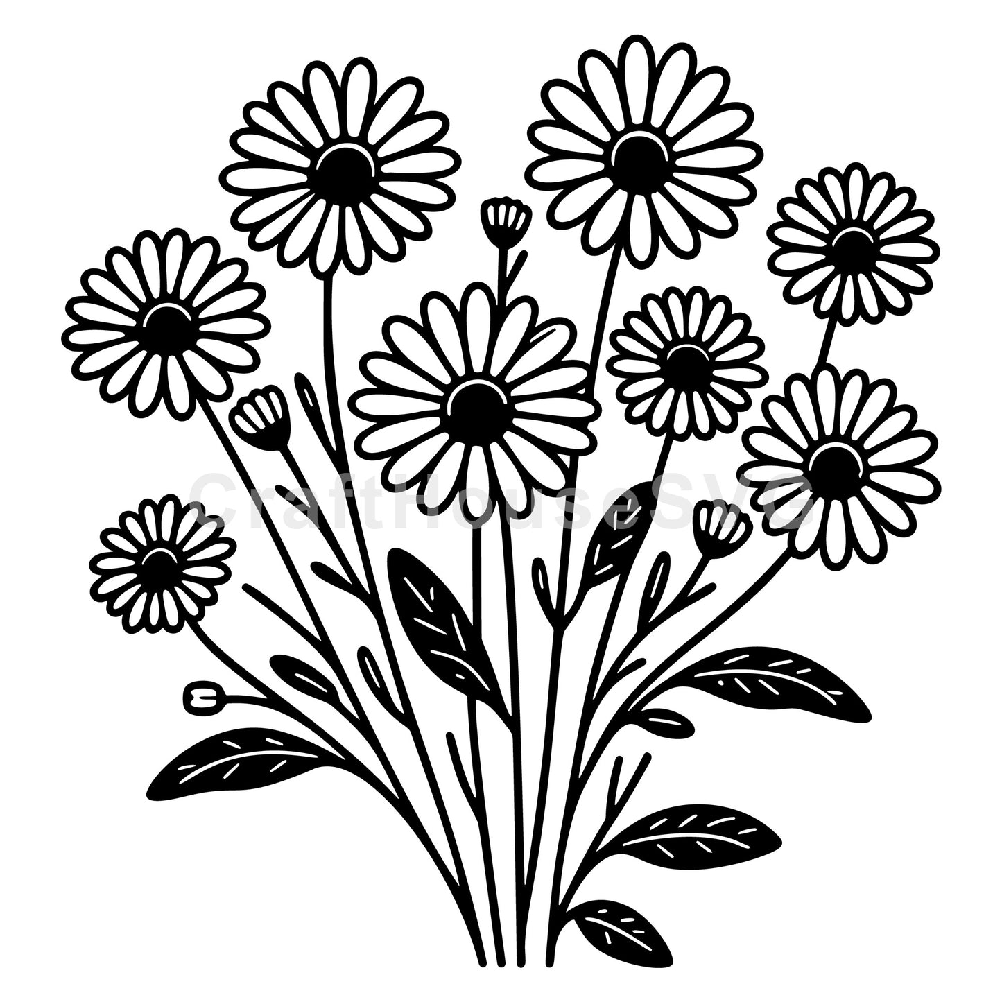 Daisy Floral Bouquet SVG - Craft House SVG