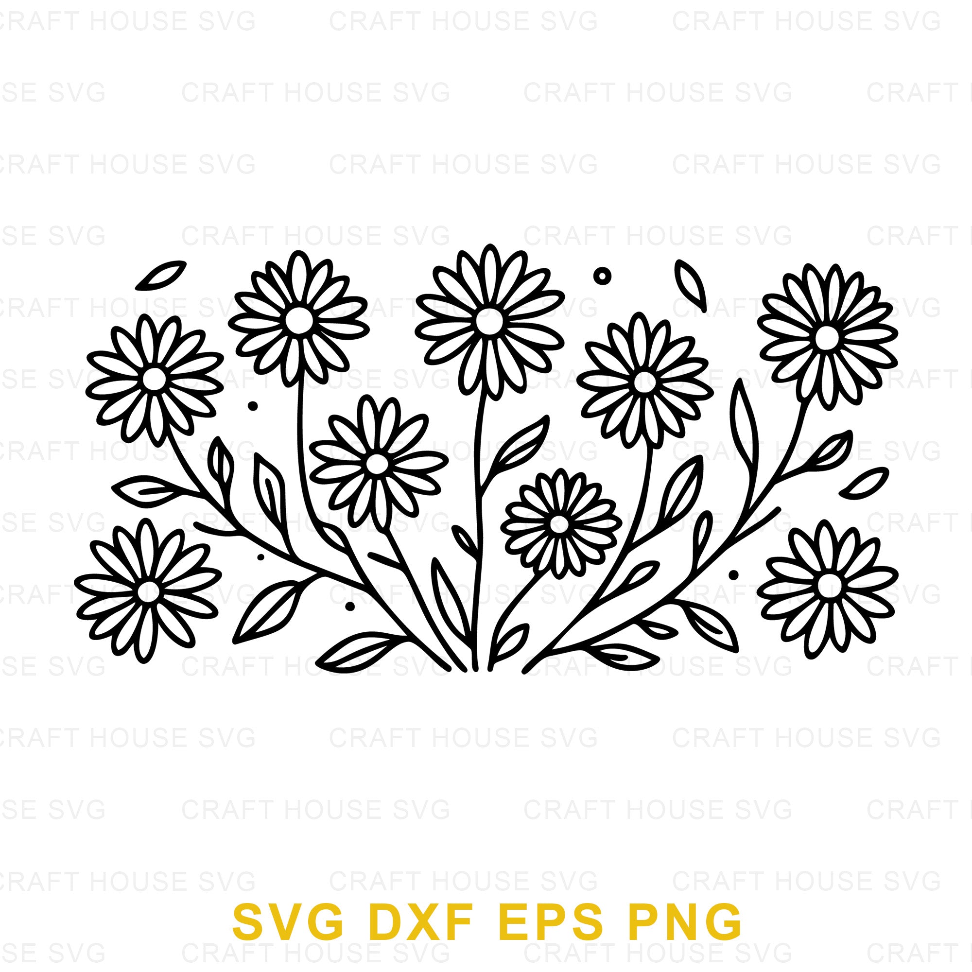 Daisy Decorative Border SVG