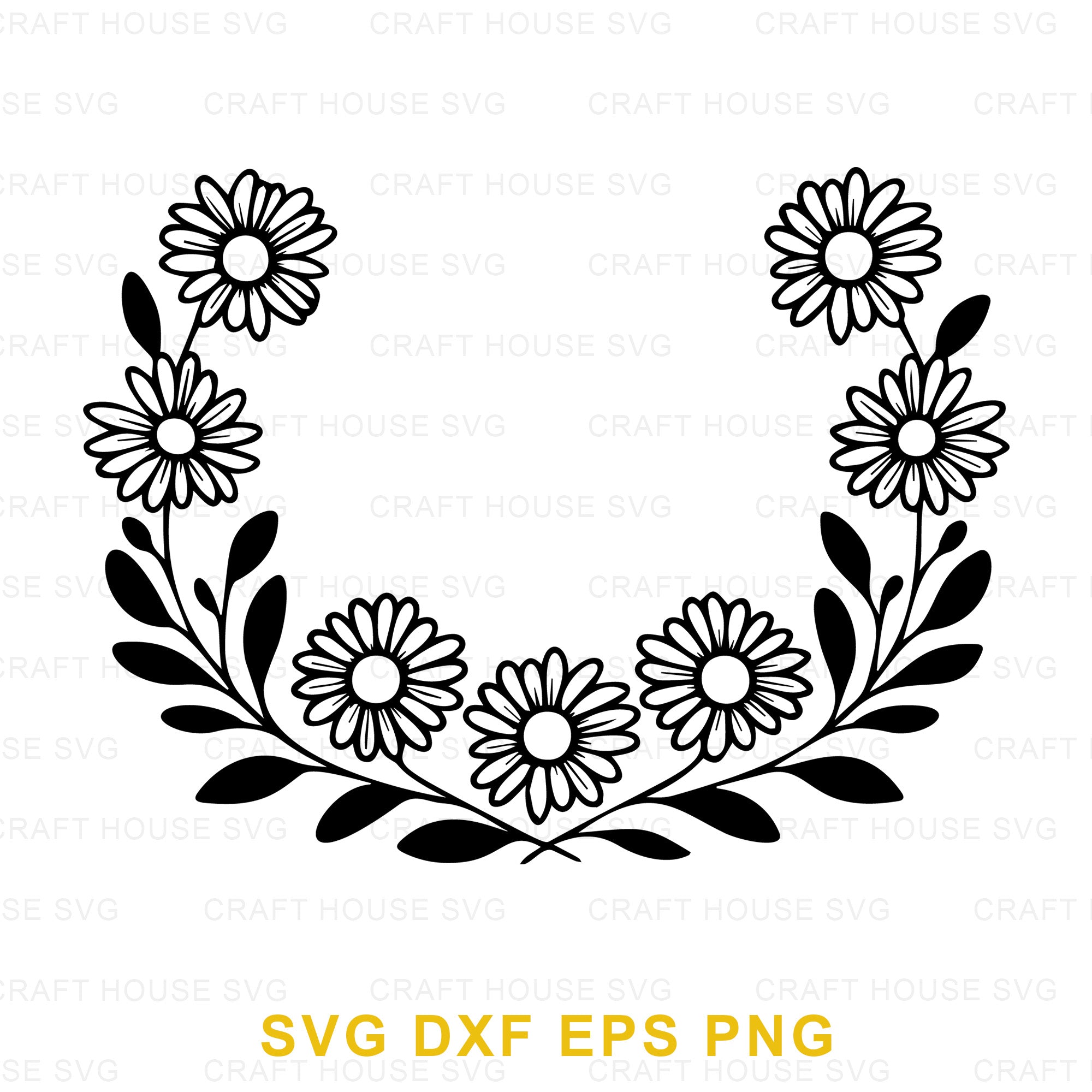 Decorative Daisy Border SVG