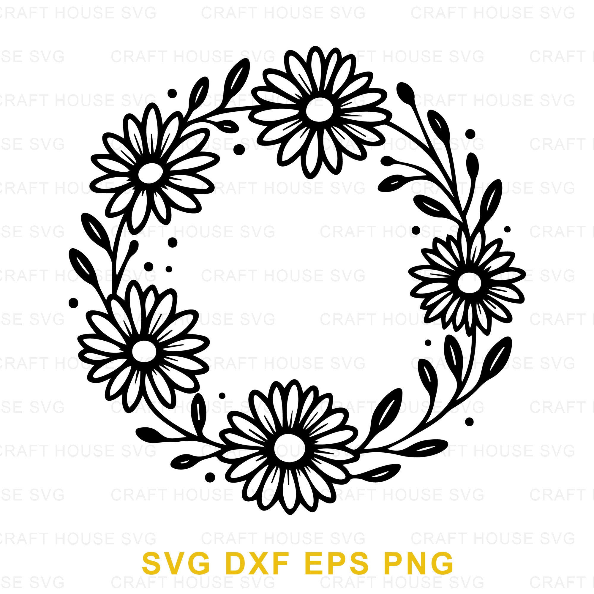 Daisy Wreath SVG