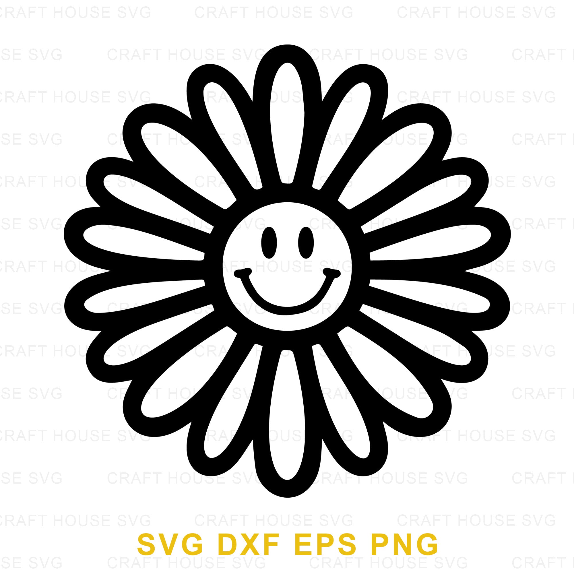 Daisy Smiley Face SVG