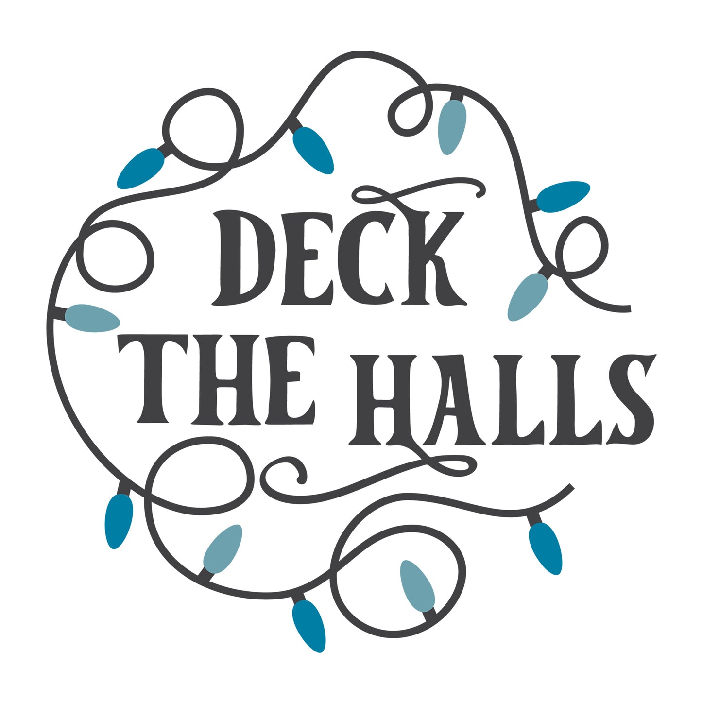 Deck The Halls SVG design for Cricut, Silhouette, laser cutting, vinyl, sublimation, winter signs, and home decor projects.