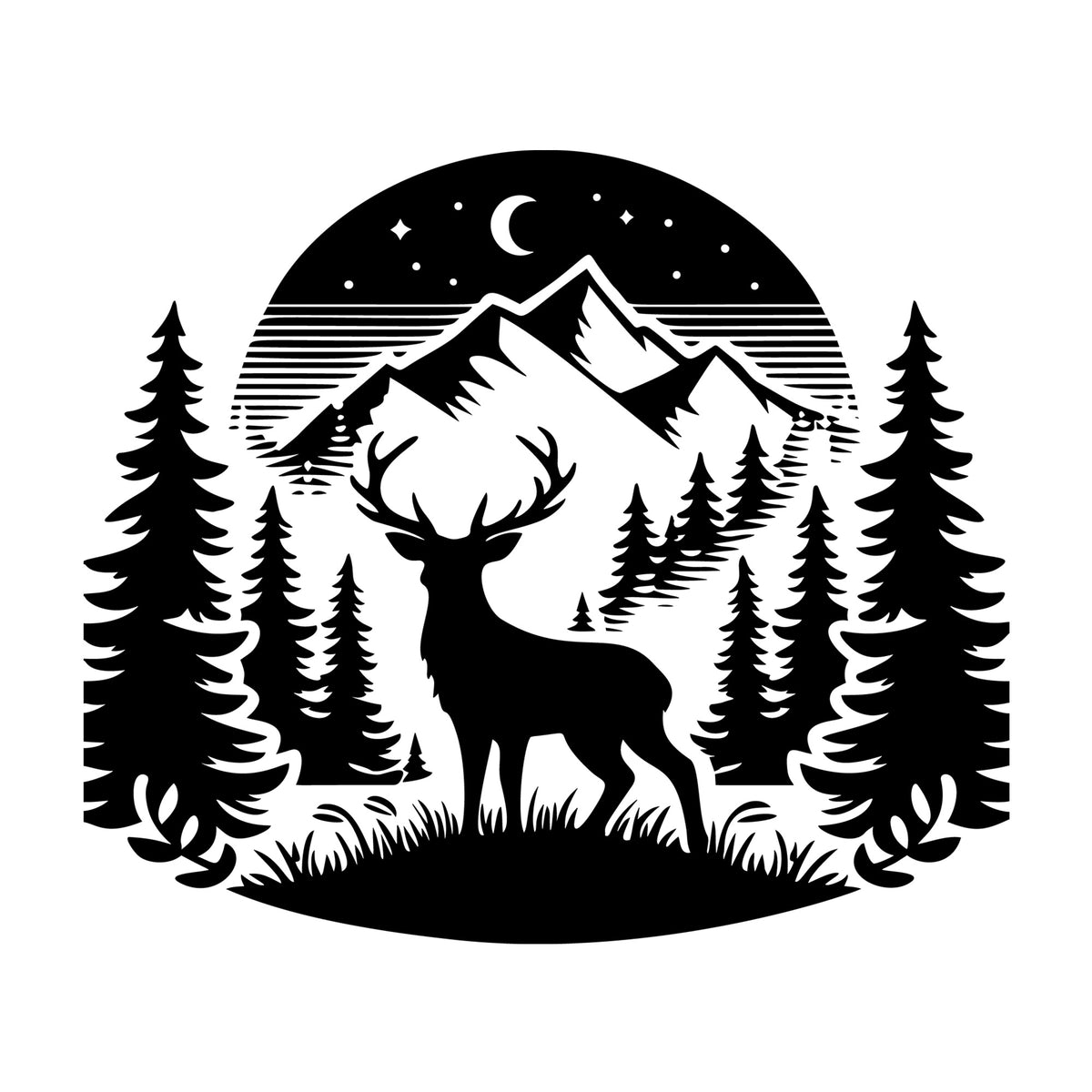 Deer SVG design for Cricut, Silhouette, laser cutting, vinyl, sublimation, and craft projects.