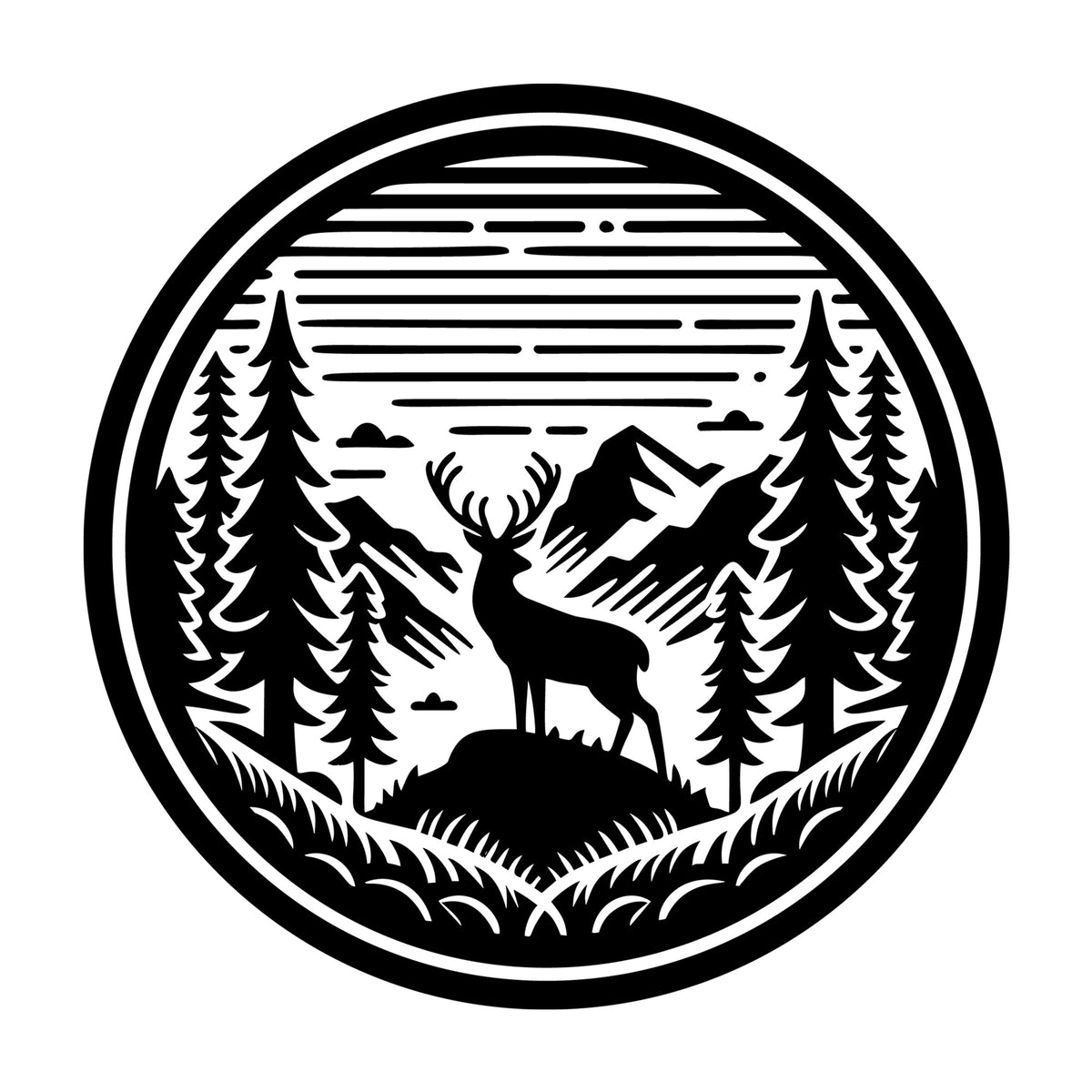 Deer SVG design for Cricut, Silhouette, laser cutting, vinyl, sublimation, and craft projects.