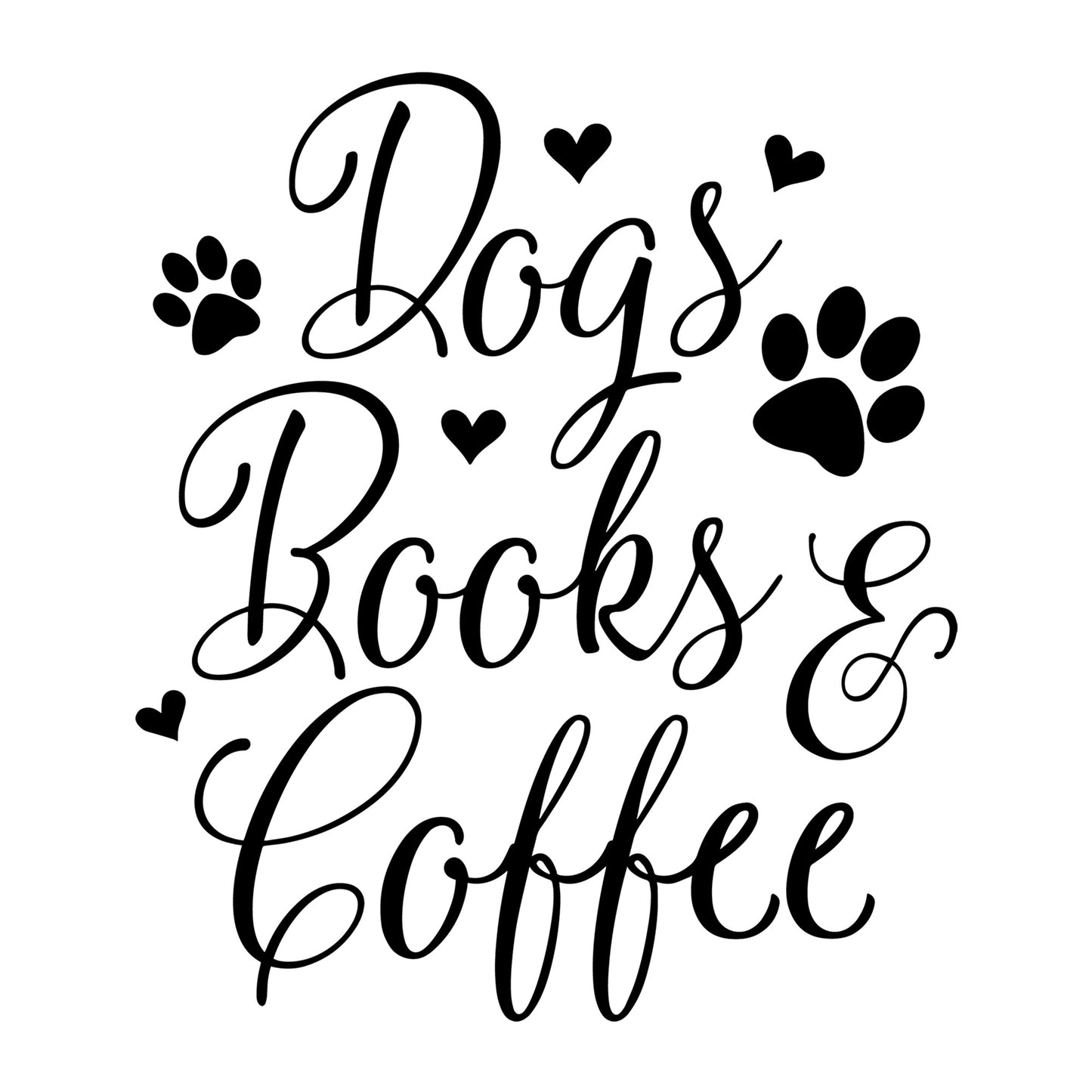 Dogs books and coffee SVG
