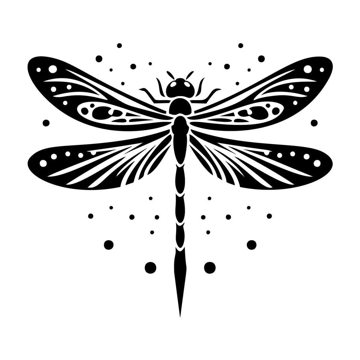 Dragonfly Silhouette 18 SVG silhouette design for Cricut, Silhouette, laser cutting, vinyl, sublimation, and craft projects.